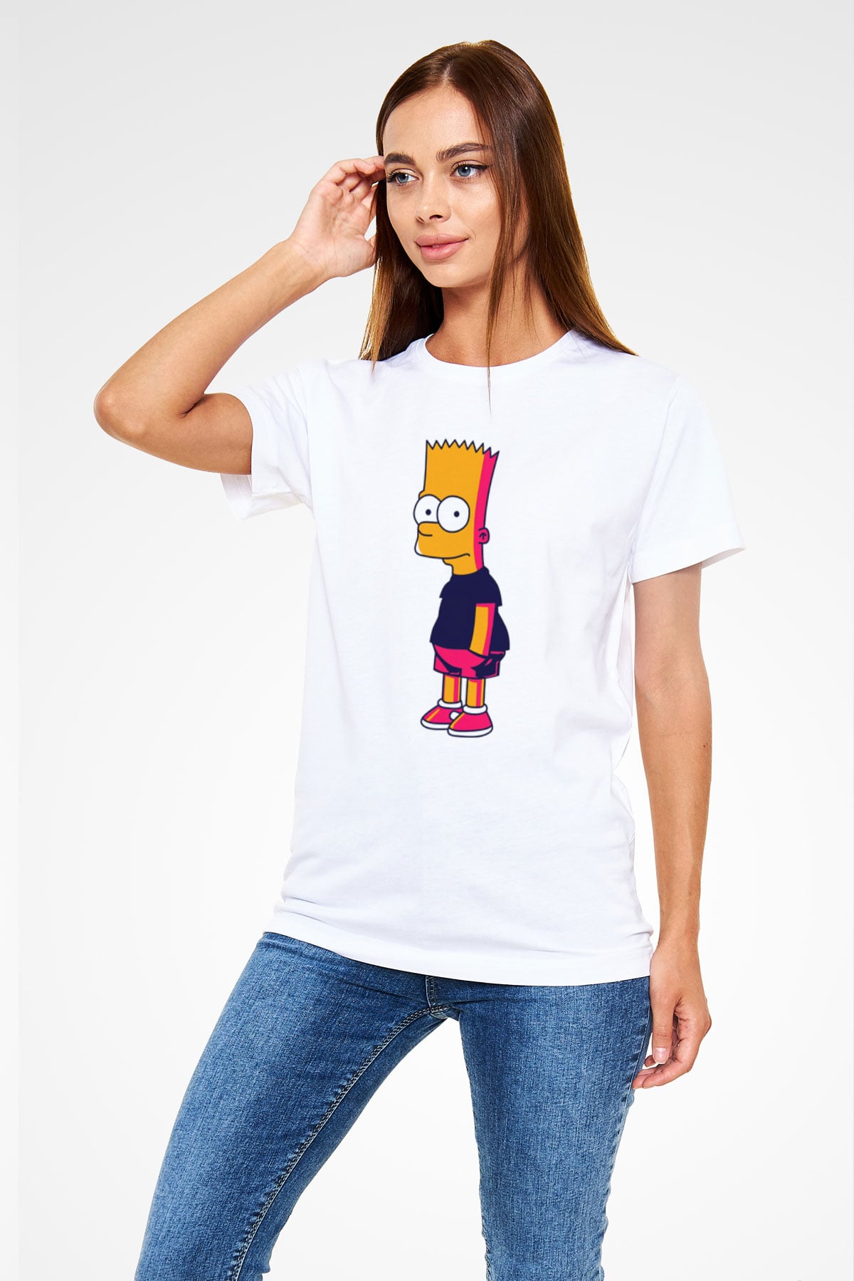 Simpsons Beyaz Unisex Tişört T-Shirt