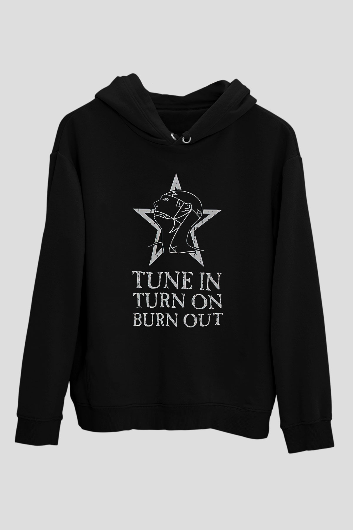 Sisters Of Mercy Baskılı Unisex Siyah Kapüşonlu Sweatshirt