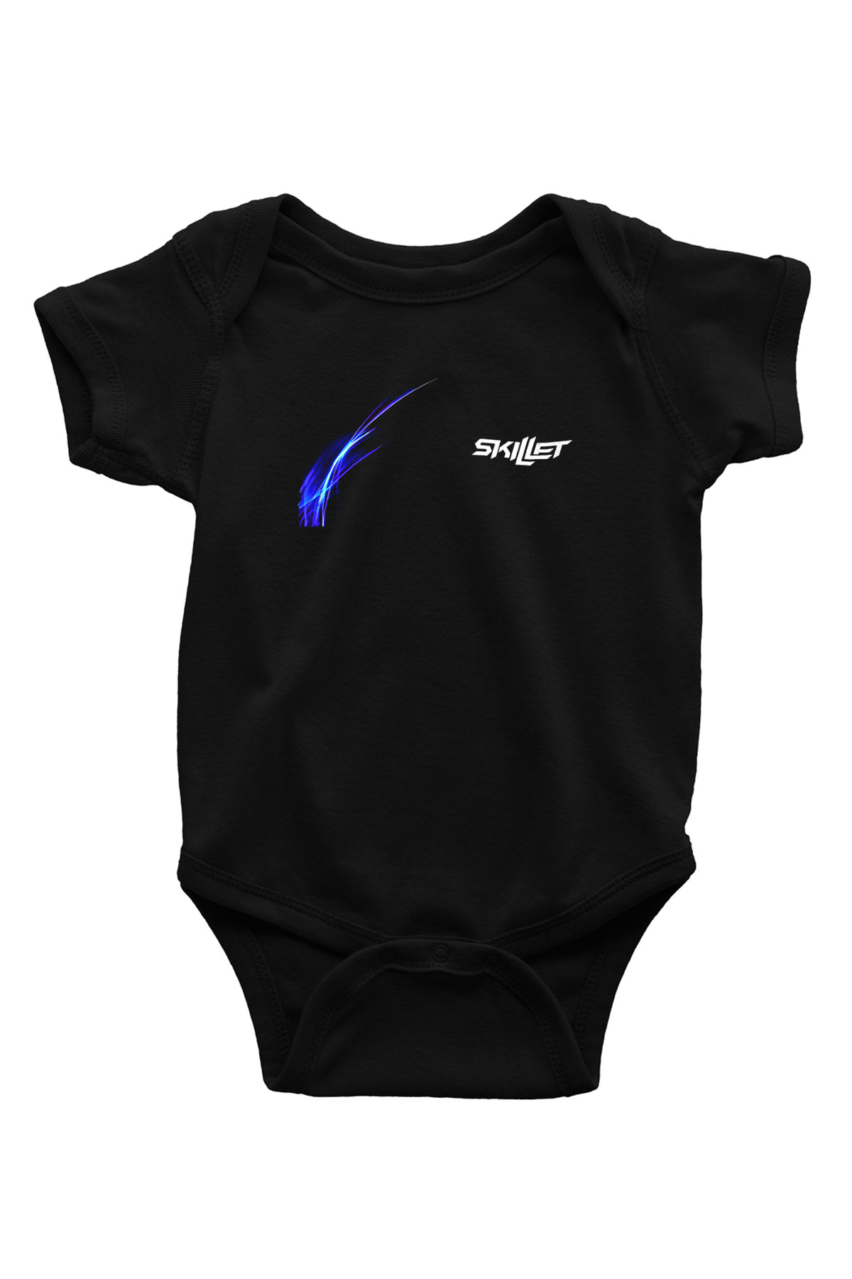 Skillet Baskılı Unisex Siyah Bebek Body - Zıbın
