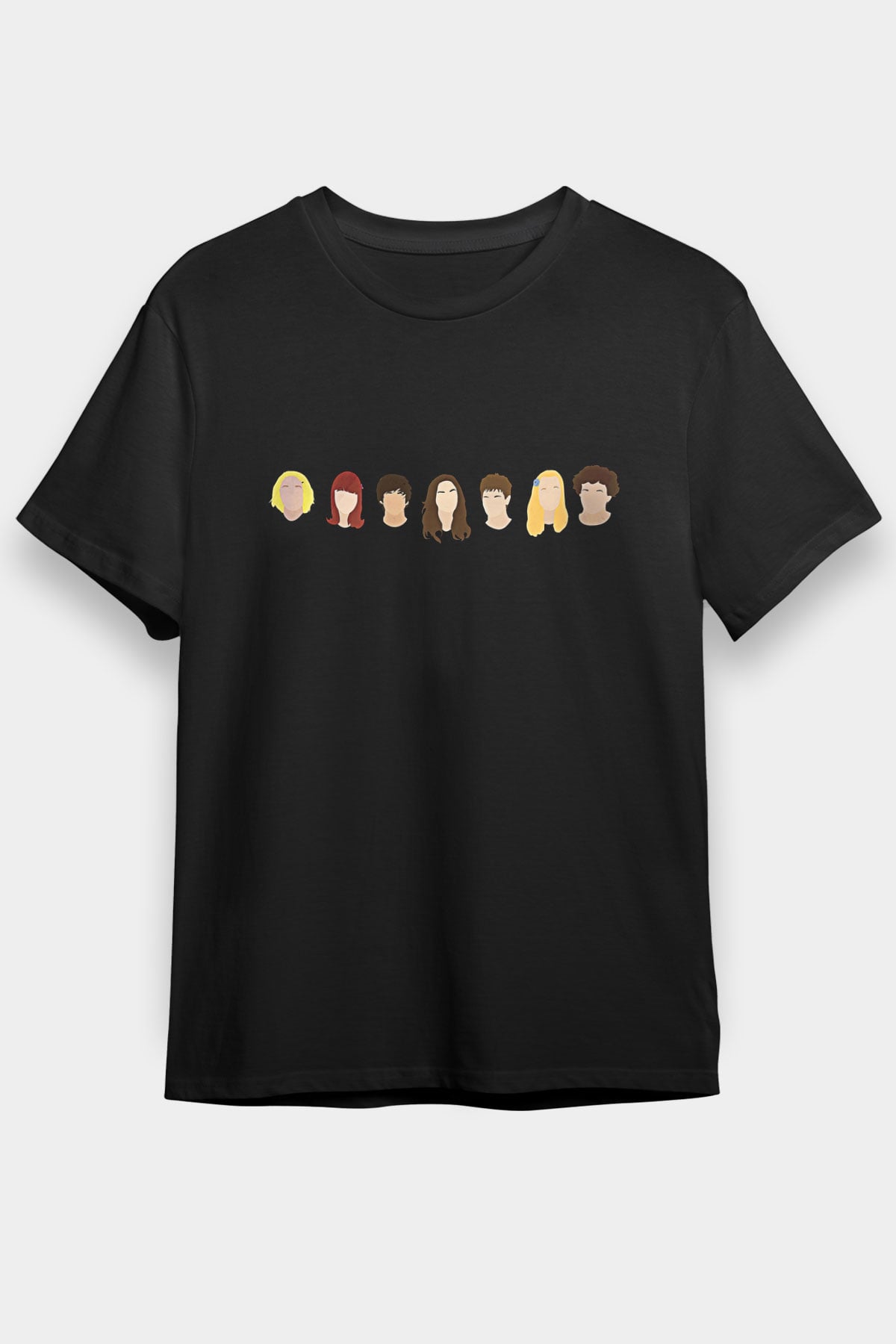 Skins Baskılı Unisex Siyah Tişört - Tshirt
