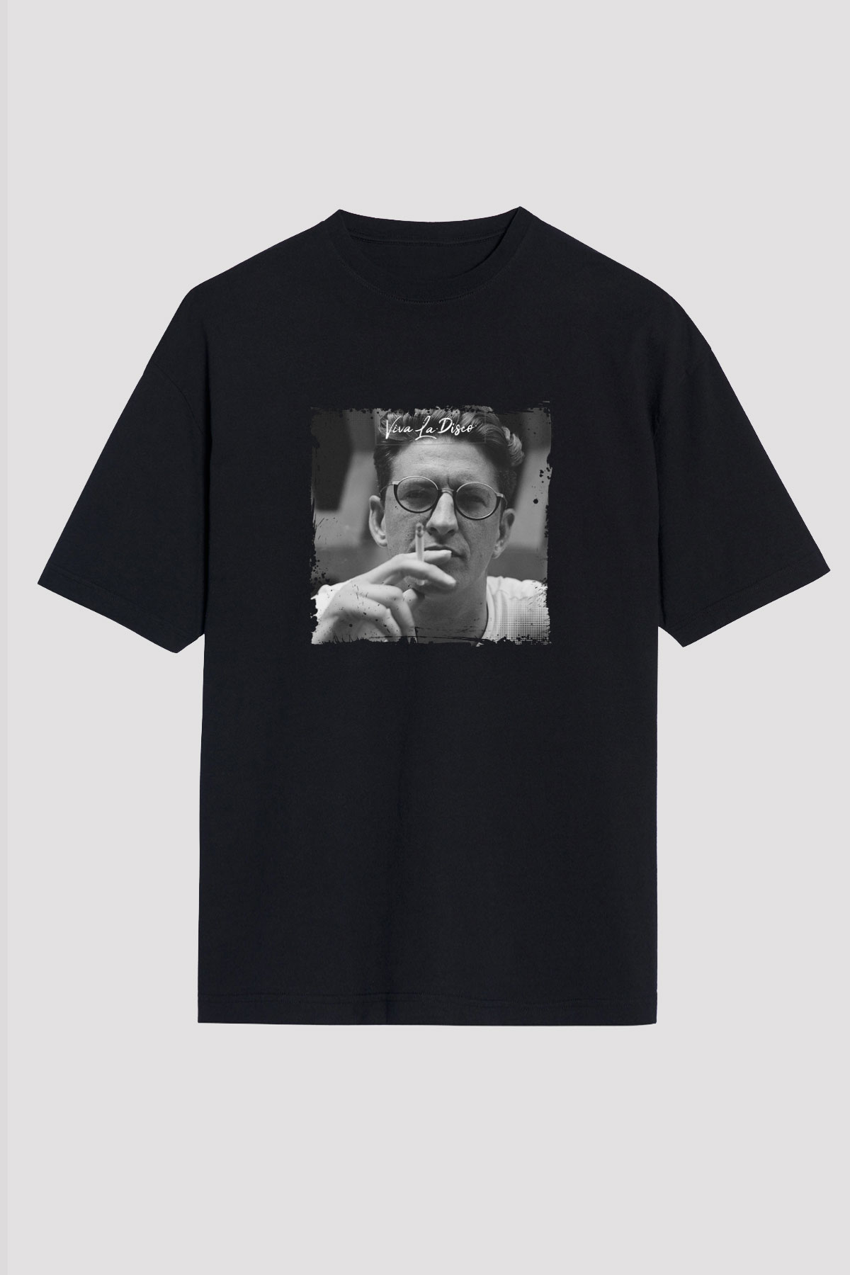 Skream Baskılı Unisex Oversize Siyah Tişört