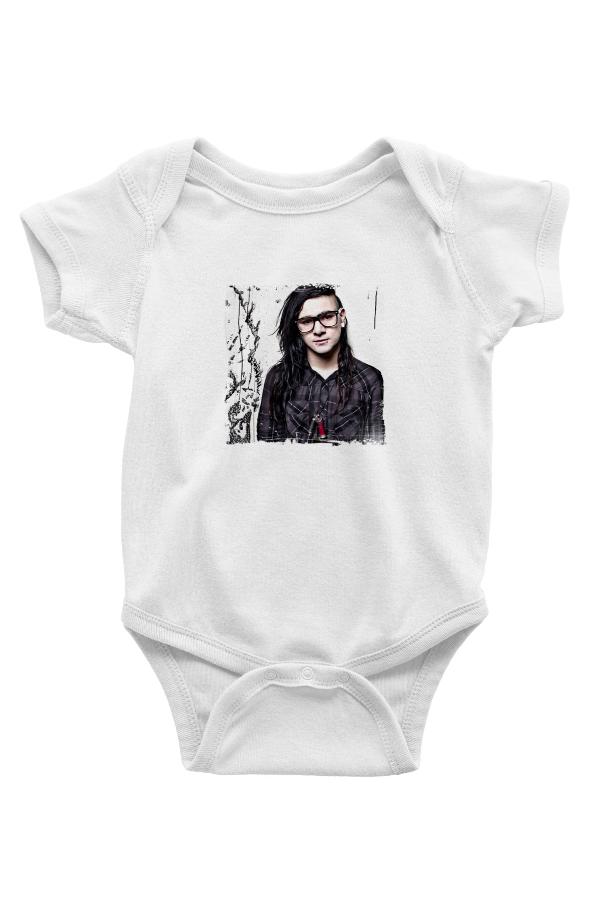 Skrillex Baskılı Beyaz Bebek Body - Zıbın