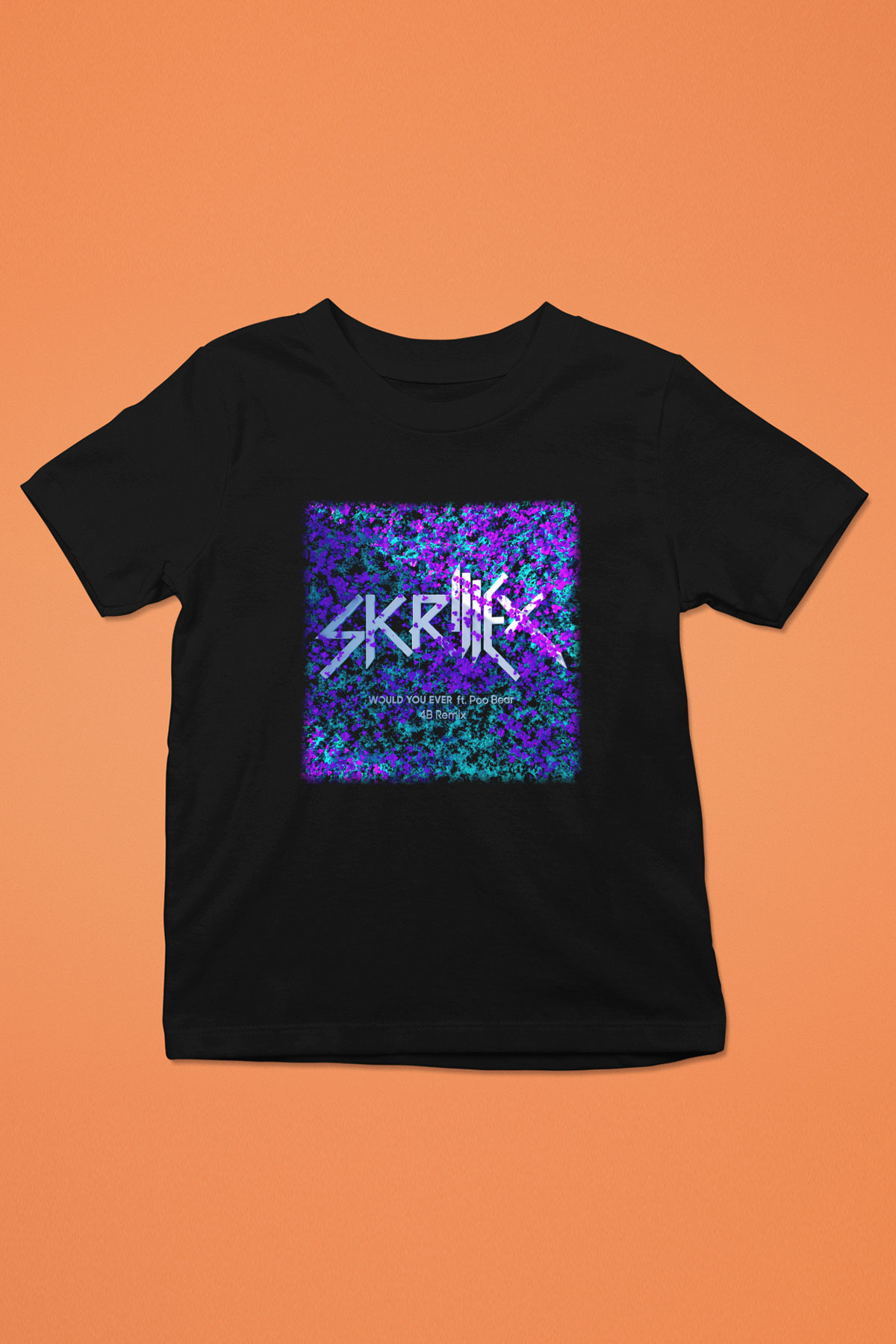 Skrillex Baskılı Siyah Unisex Çocuk Tişört