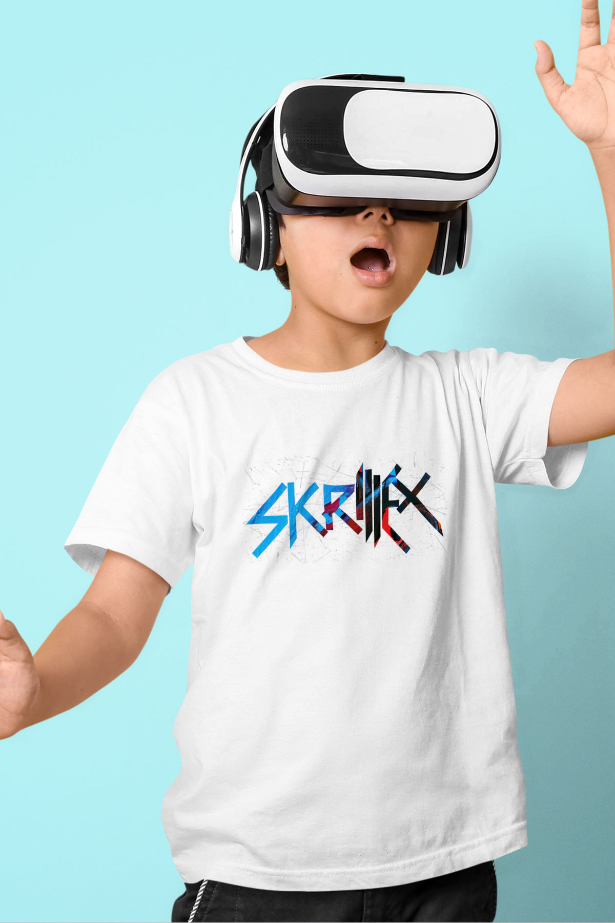 Skrillex Beyaz Unisex Çocuk Tişört