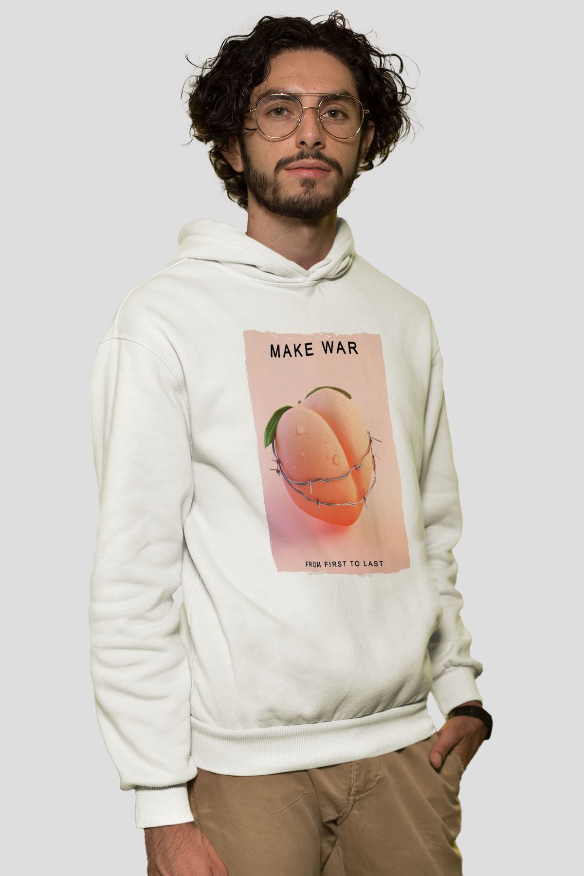 Skrillex Beyaz Unisex Kapüşonlu Sweatshirt