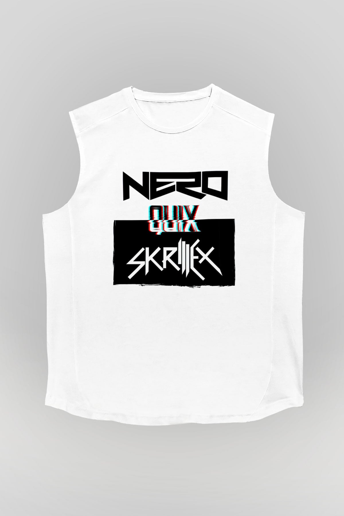 Skrillex Beyaz Unisex Kolsuz Tişört