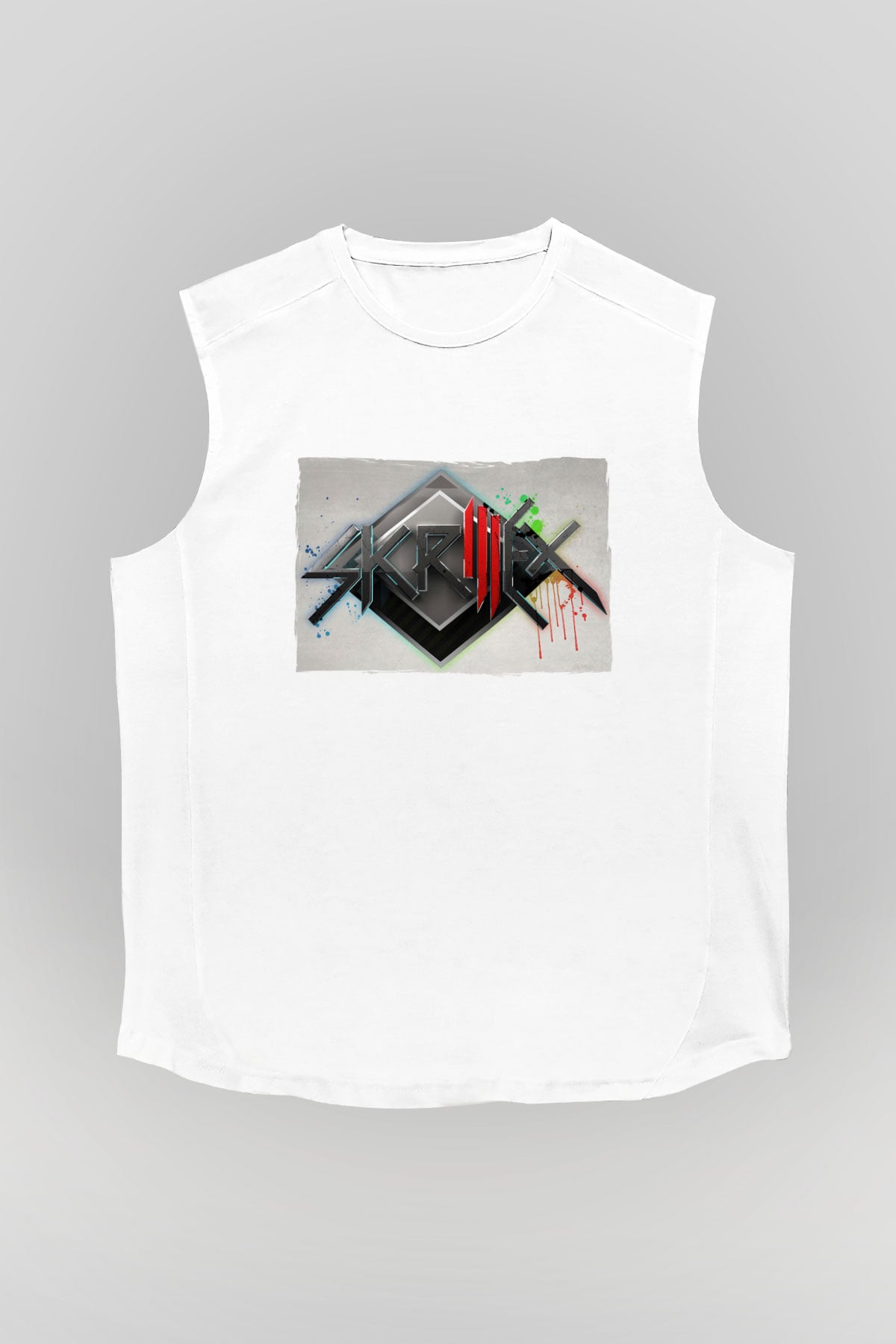 Skrillex Beyaz Unisex Kolsuz Tişört