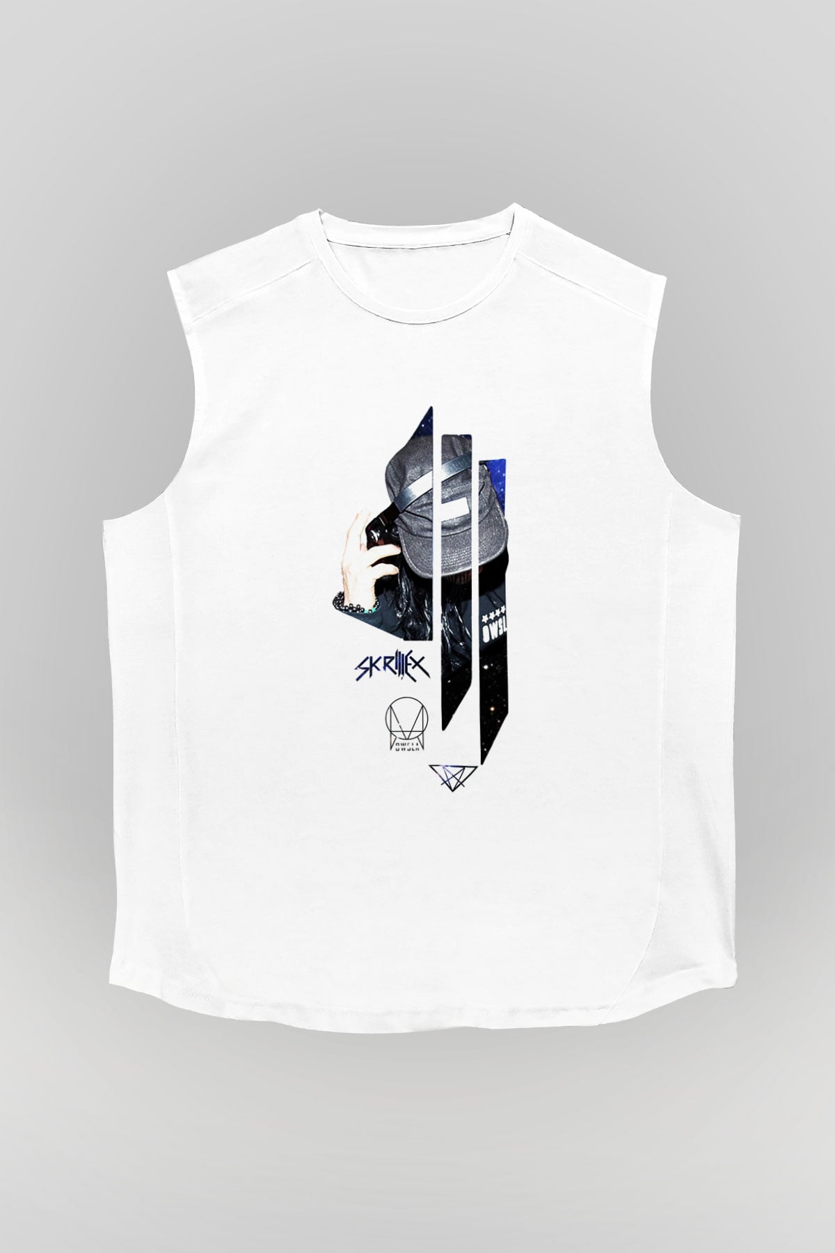 Skrillex Beyaz Unisex Kolsuz Tişört