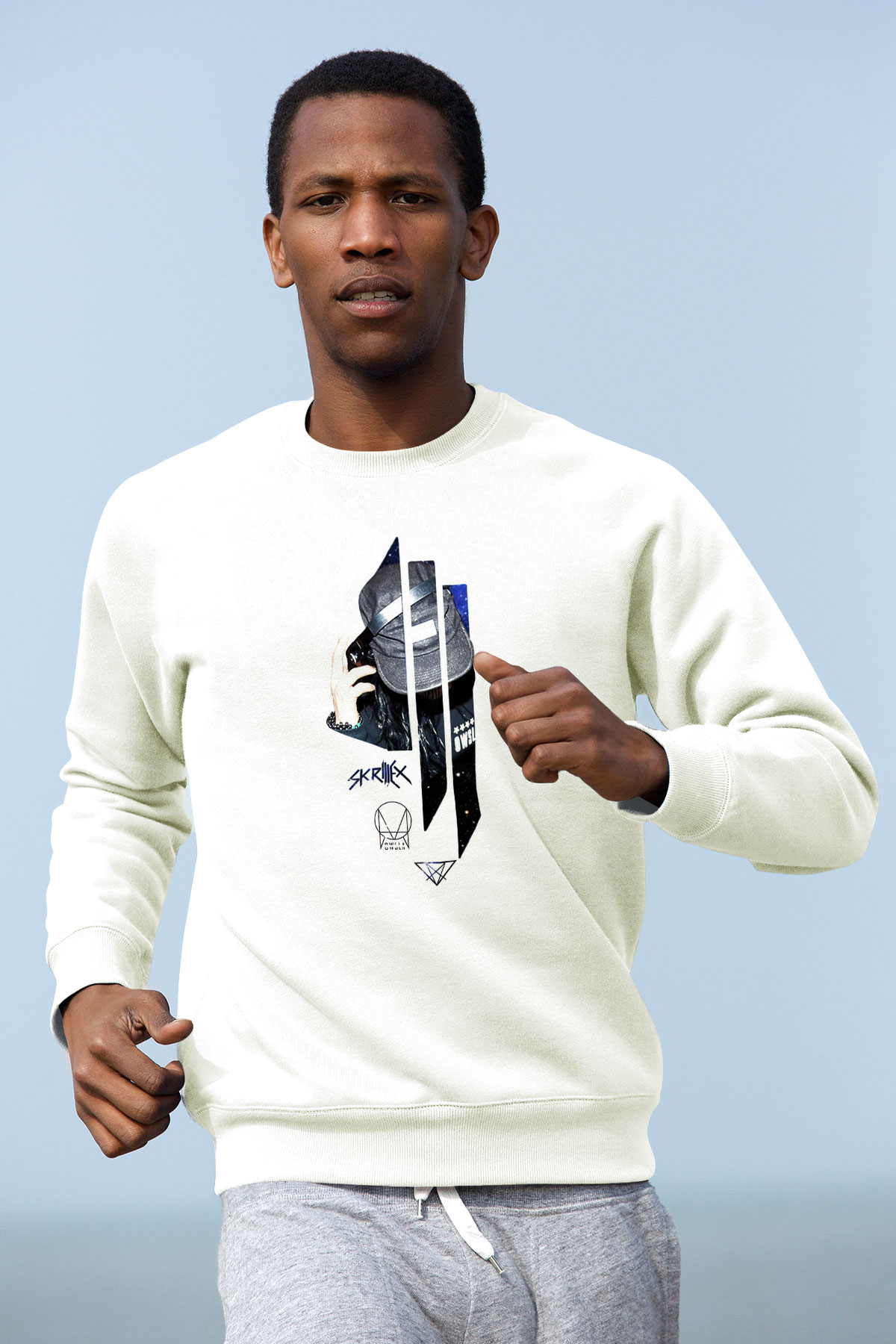 Skrillex Beyaz Unisex Sweatshirt