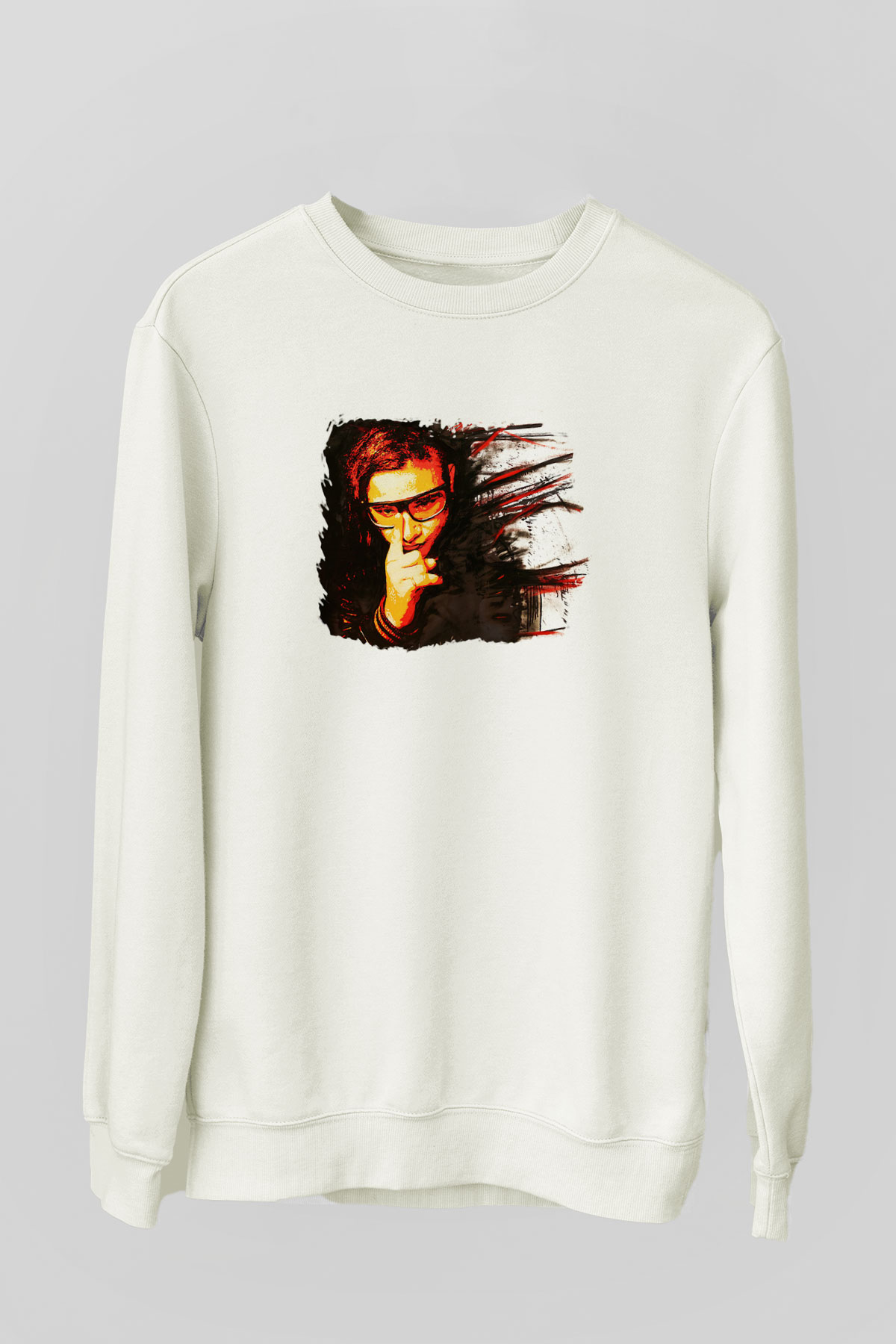 Skrillex Beyaz Unisex Sweatshirt