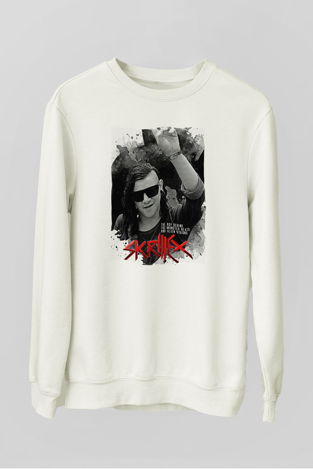 Skrillex Beyaz Unisex Sweatshirt
