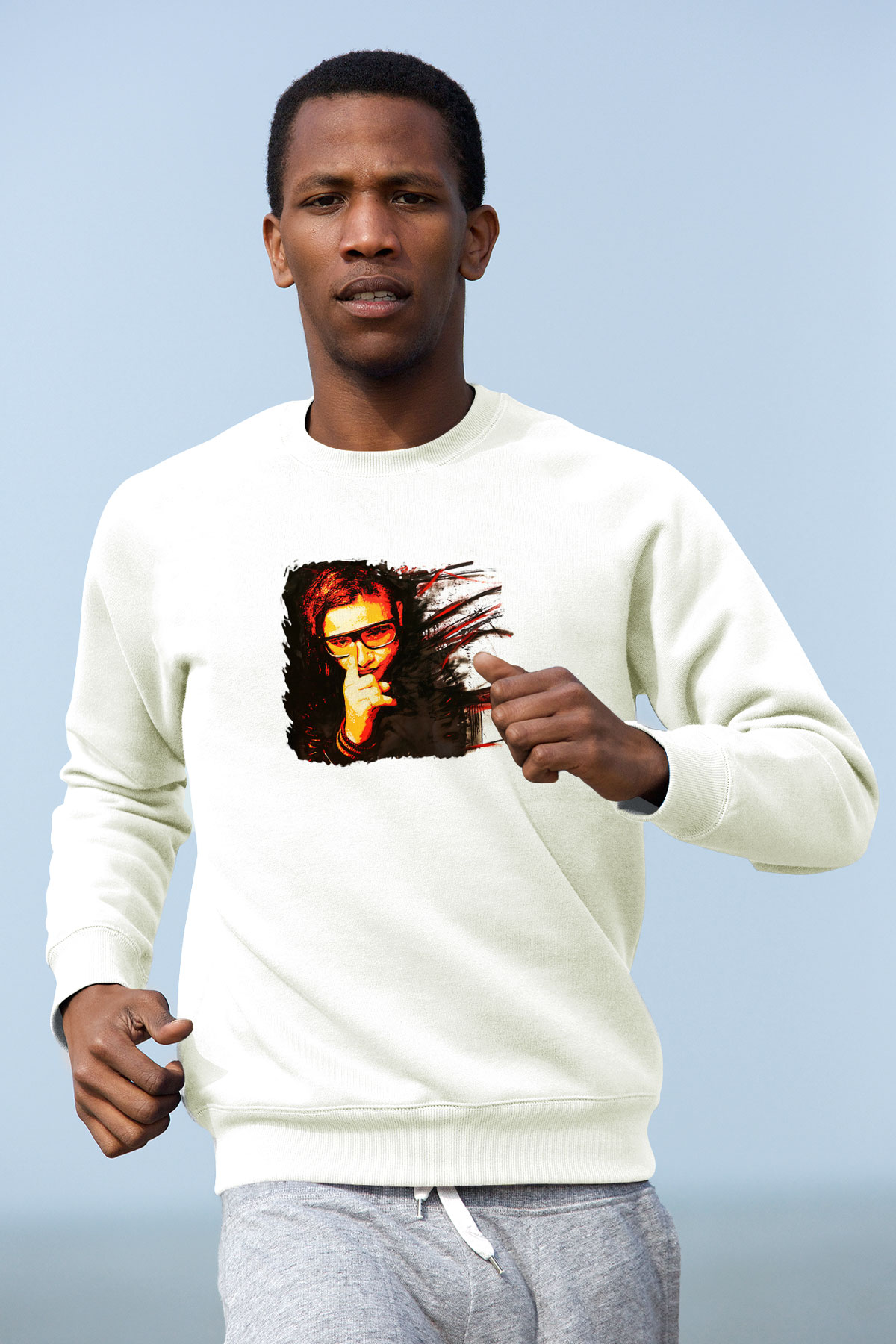 Skrillex Beyaz Unisex Sweatshirt