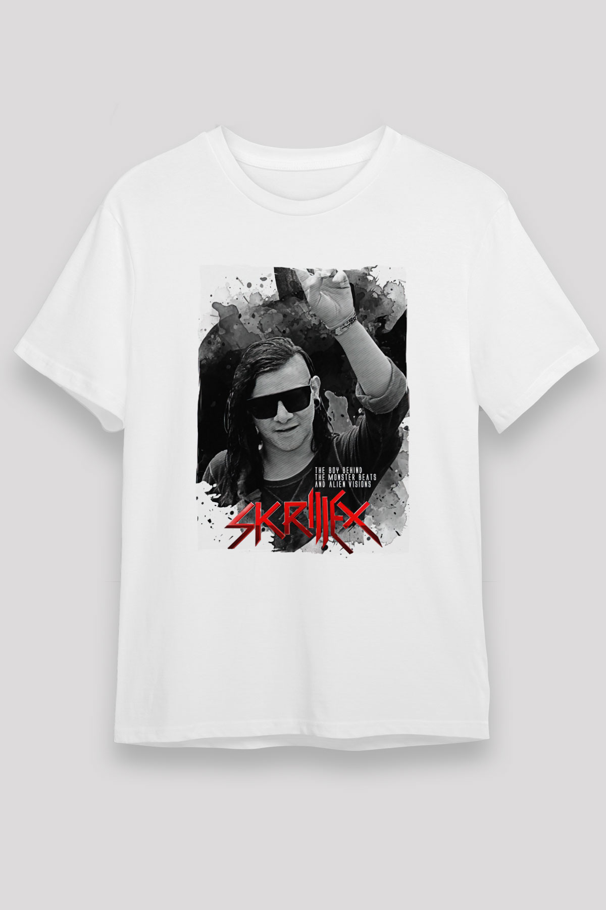 Skrillex Beyaz Unisex Tişört T-Shirt - TişörtFabrikası