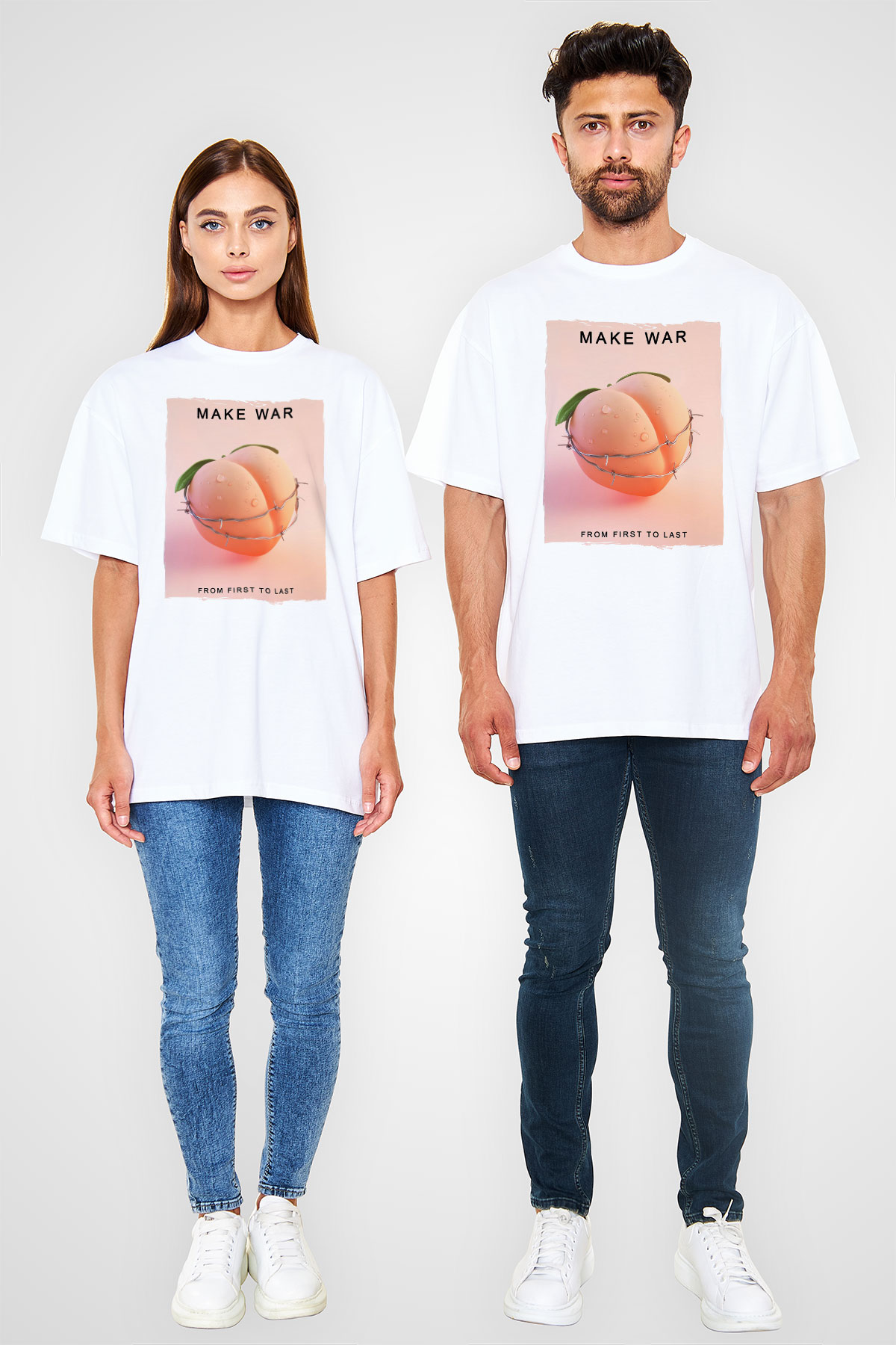 Skrillex Beyaz Oversize Tişört Oversize T-shirt - TişörtFabrikası