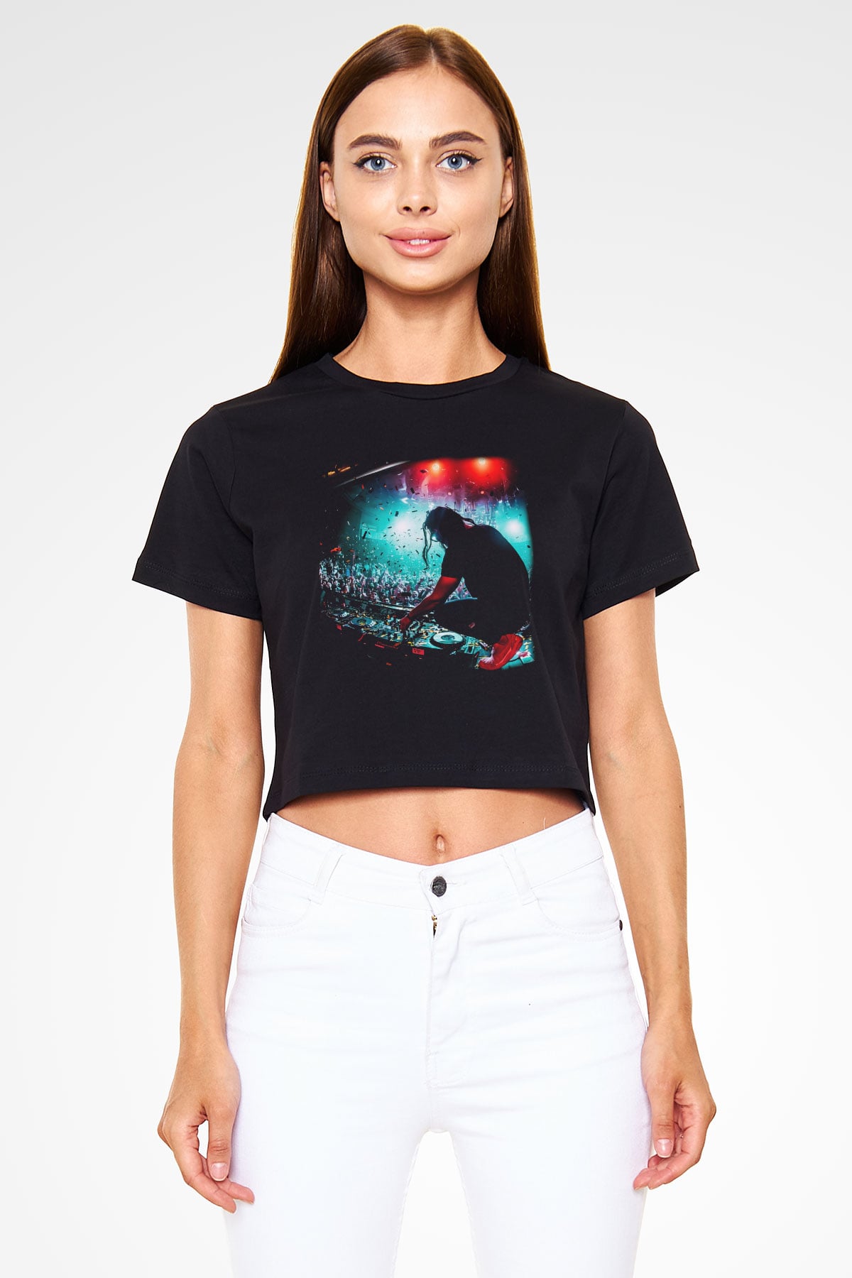 Skrillex Siyah Crop Top Tişört