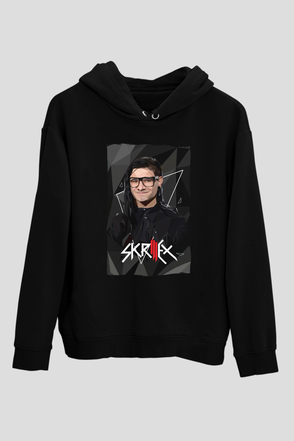 Skrillex Siyah Unisex Kapüşonlu Sweatshirt