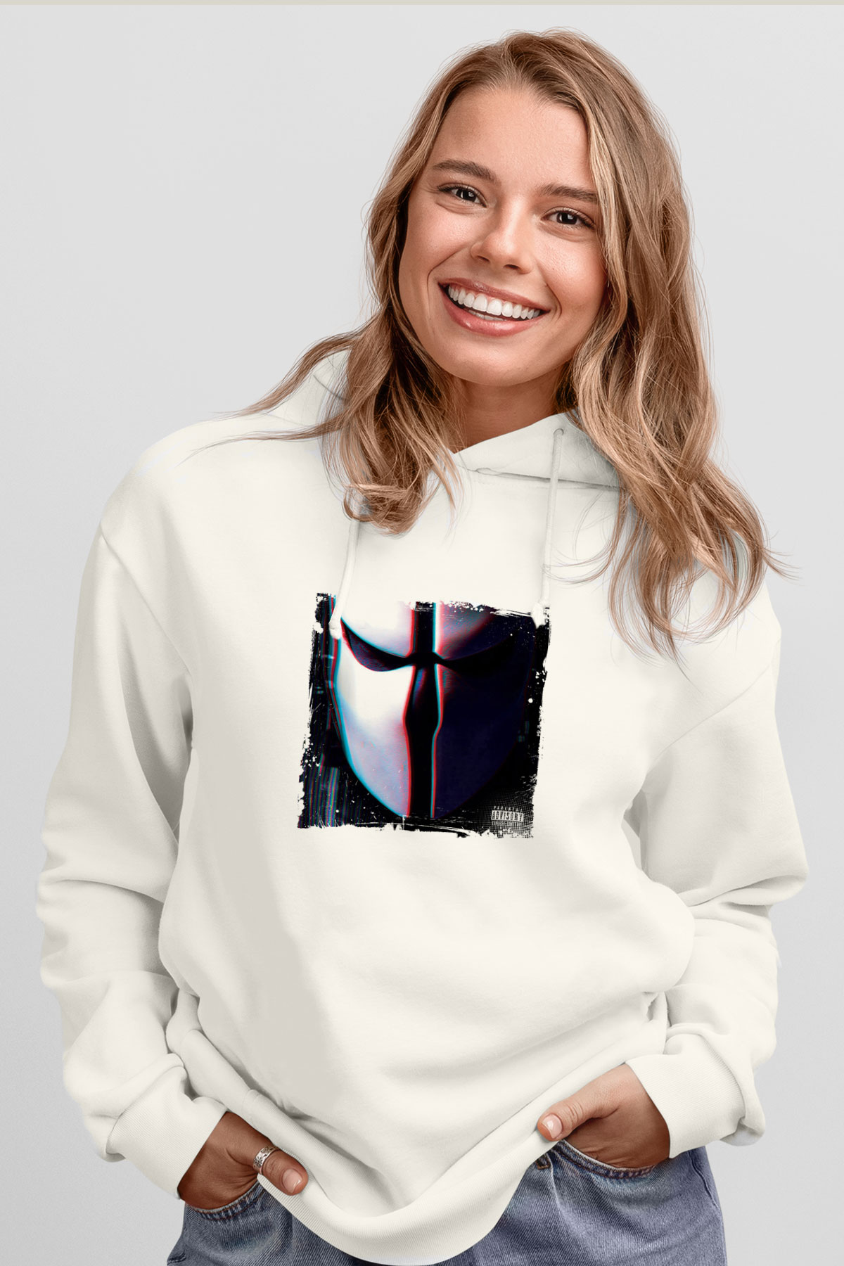 SkrillexBaskılı Beyaz Hoodie