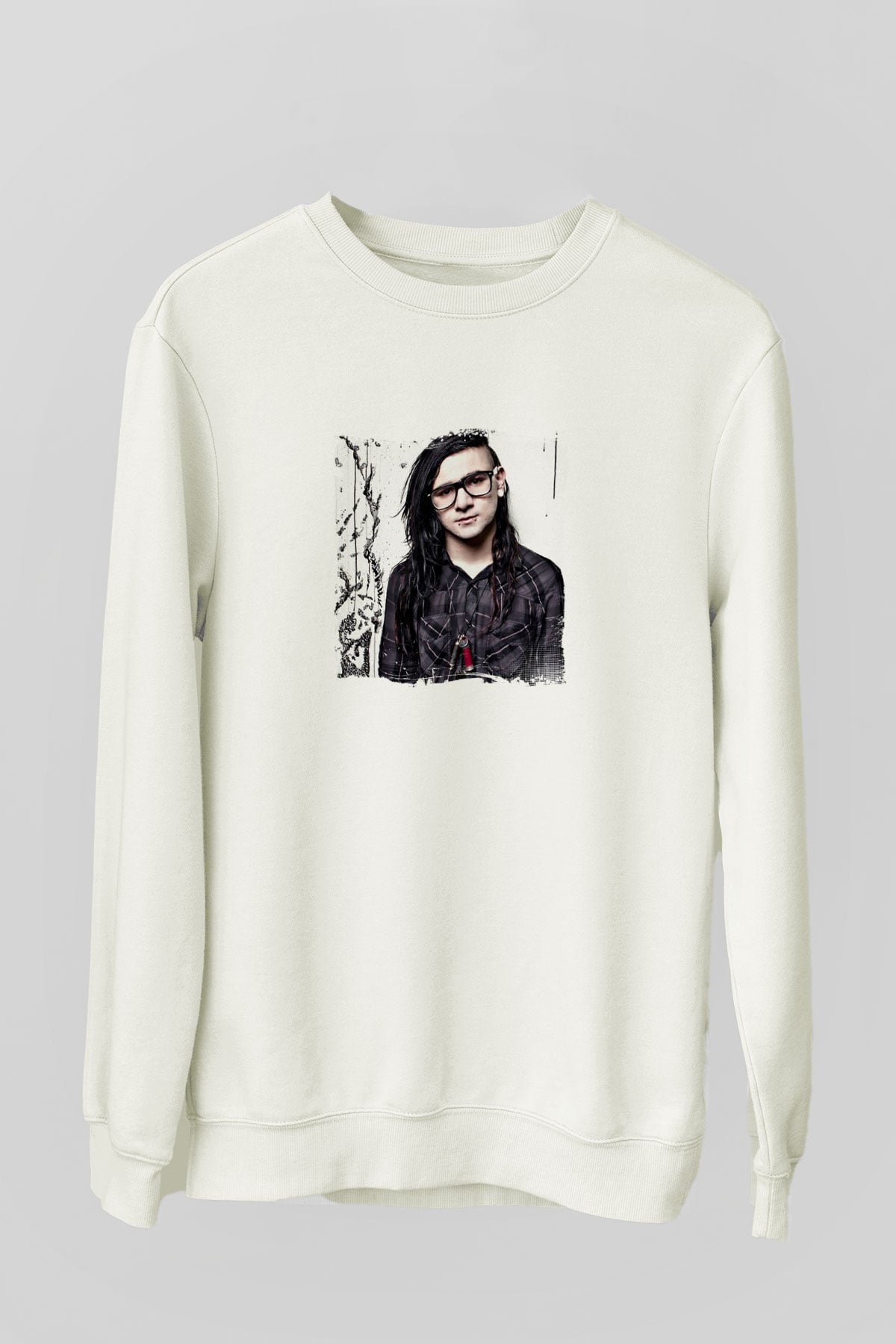 SkrillexBaskılı Beyaz Sweatshirt