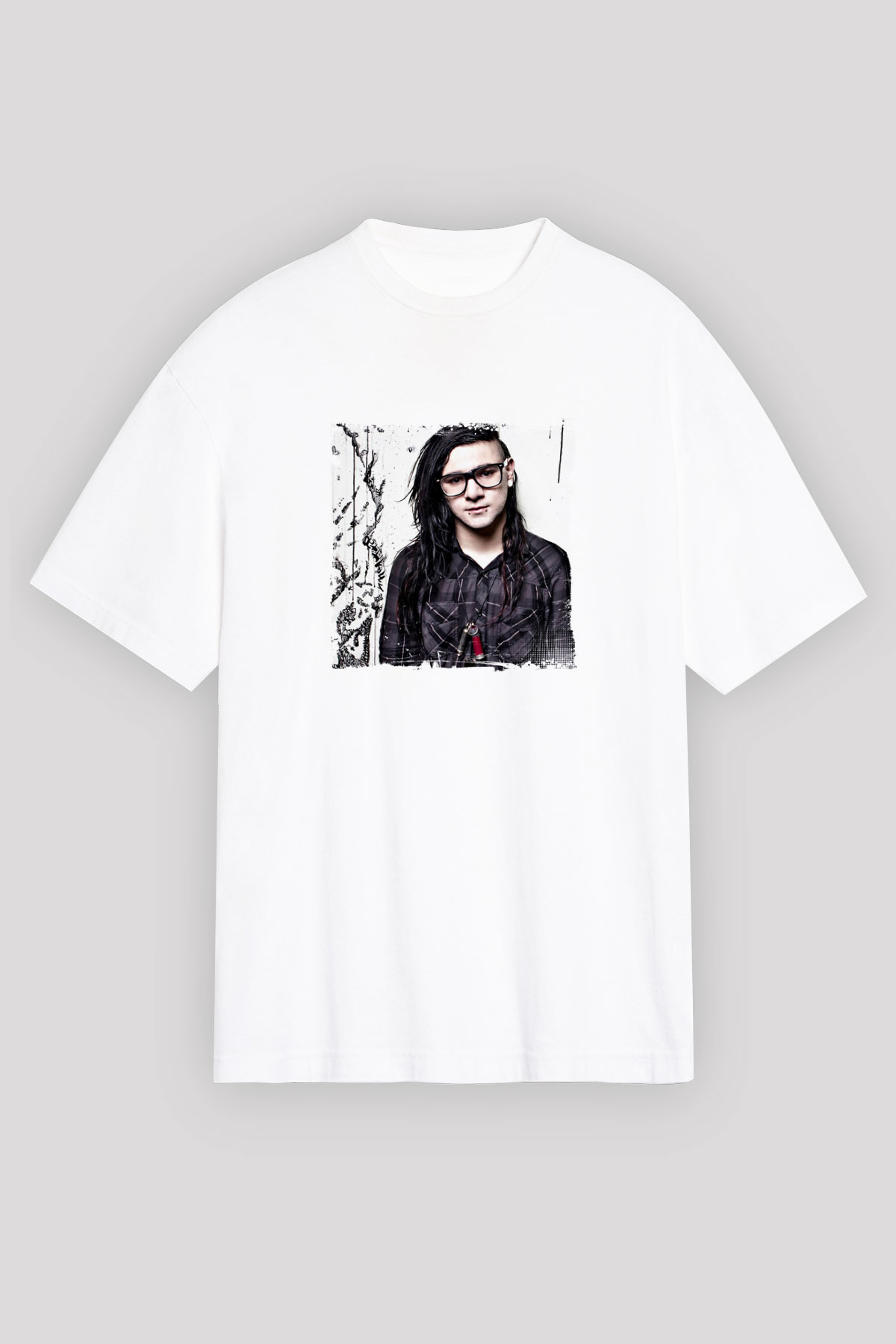 SkrillexBaskılı Beyaz Oversize Tişört