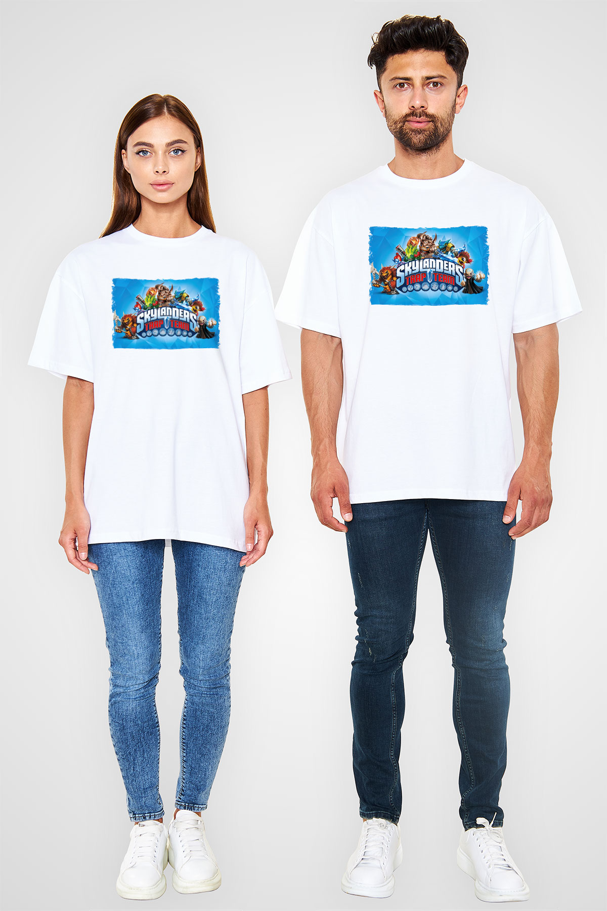 Skylanders Beyaz Oversize Tişört Oversize T-shirt