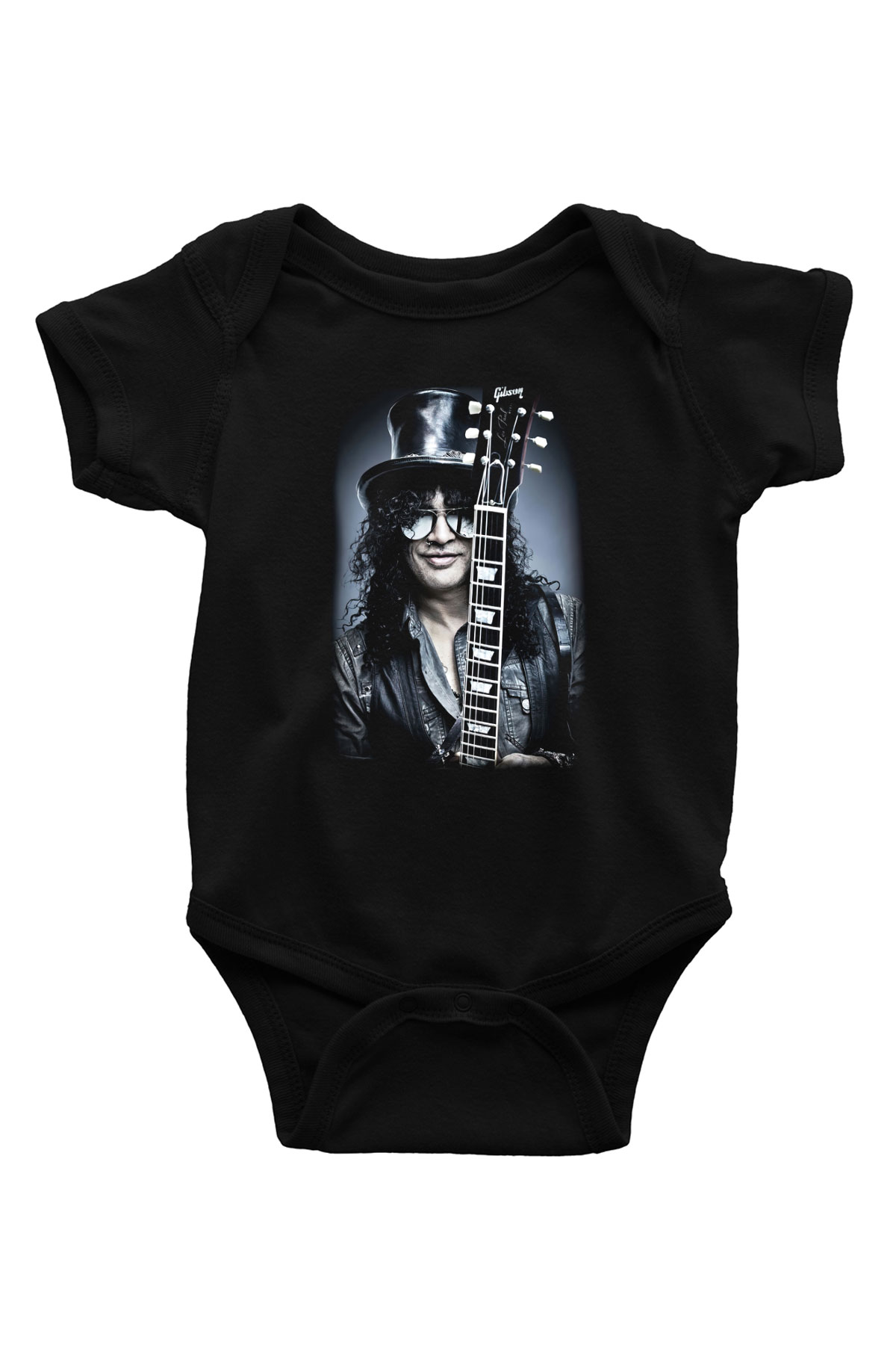 Slash Baskılı Siyah Bebek Body - Zıbın
