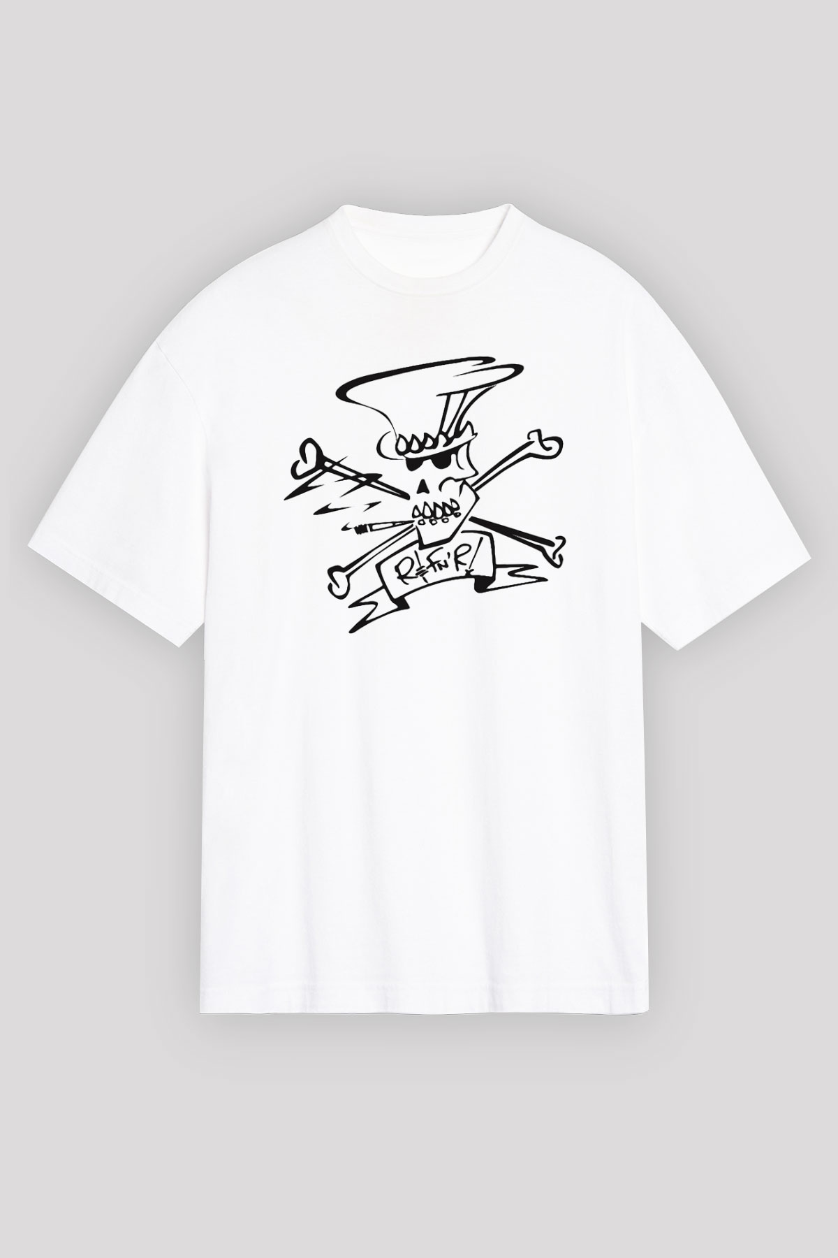 Slash Beyaz Unisex Oversize Tişört T-Shirt
