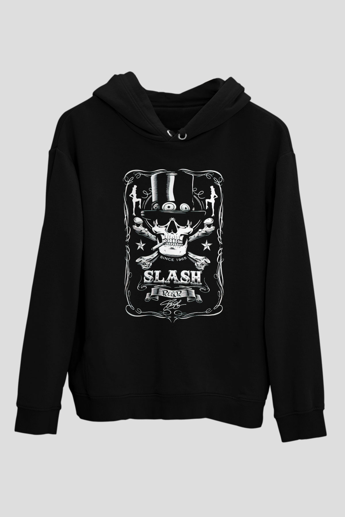 Slash Siyah Unisex Kapşonlu Sweatshirt