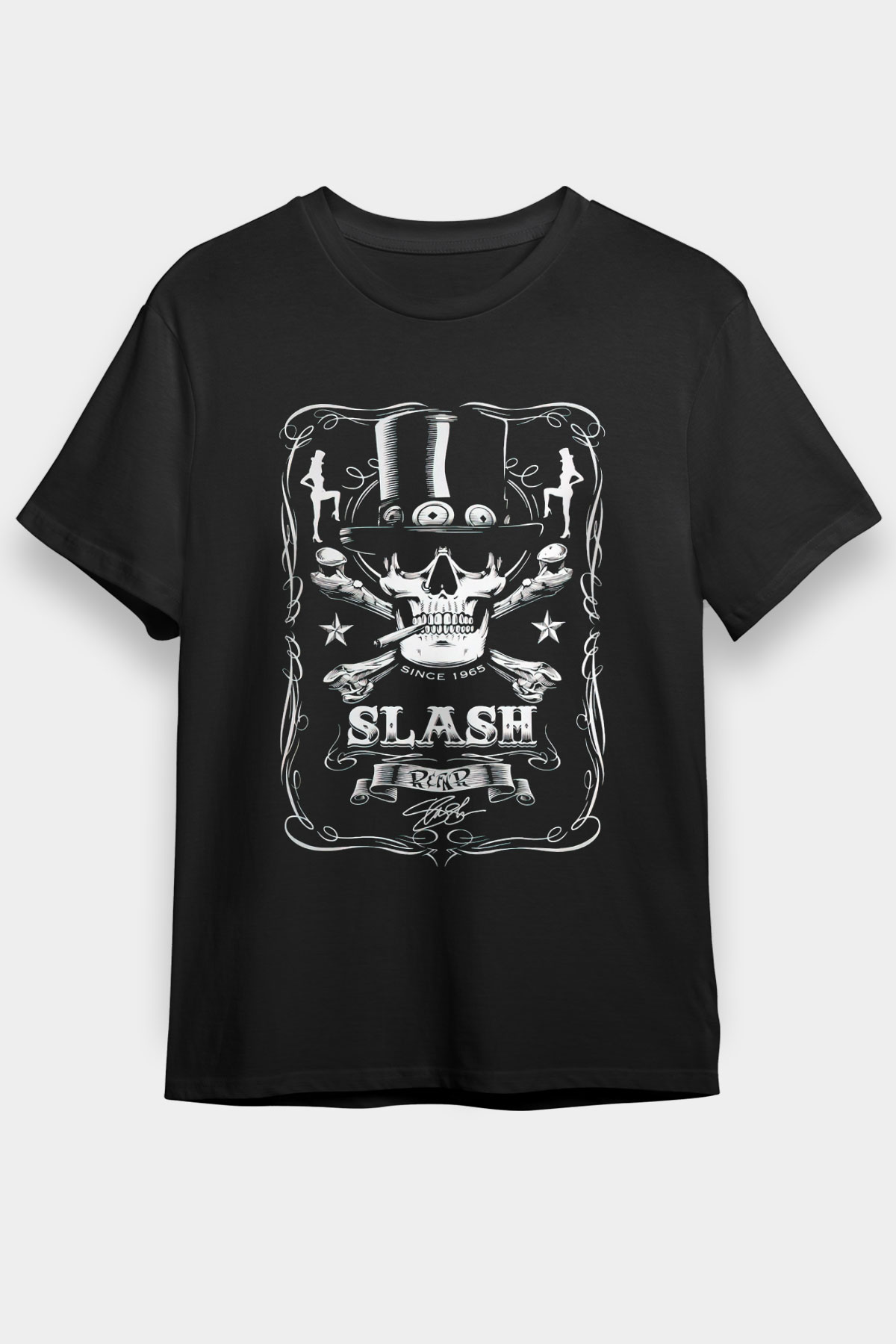Slash Siyah Unisex Tişört T-Shirt - TişörtFabrikası