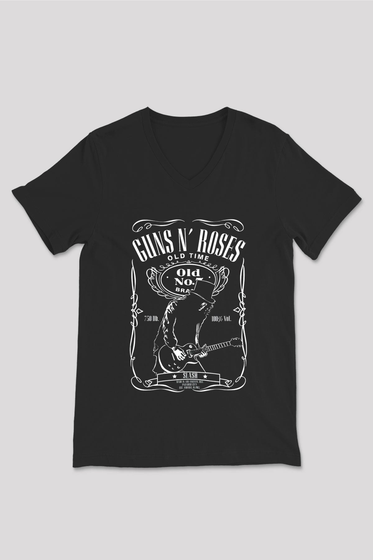 Slash Siyah Unisex V Yaka Tişört T-Shirt