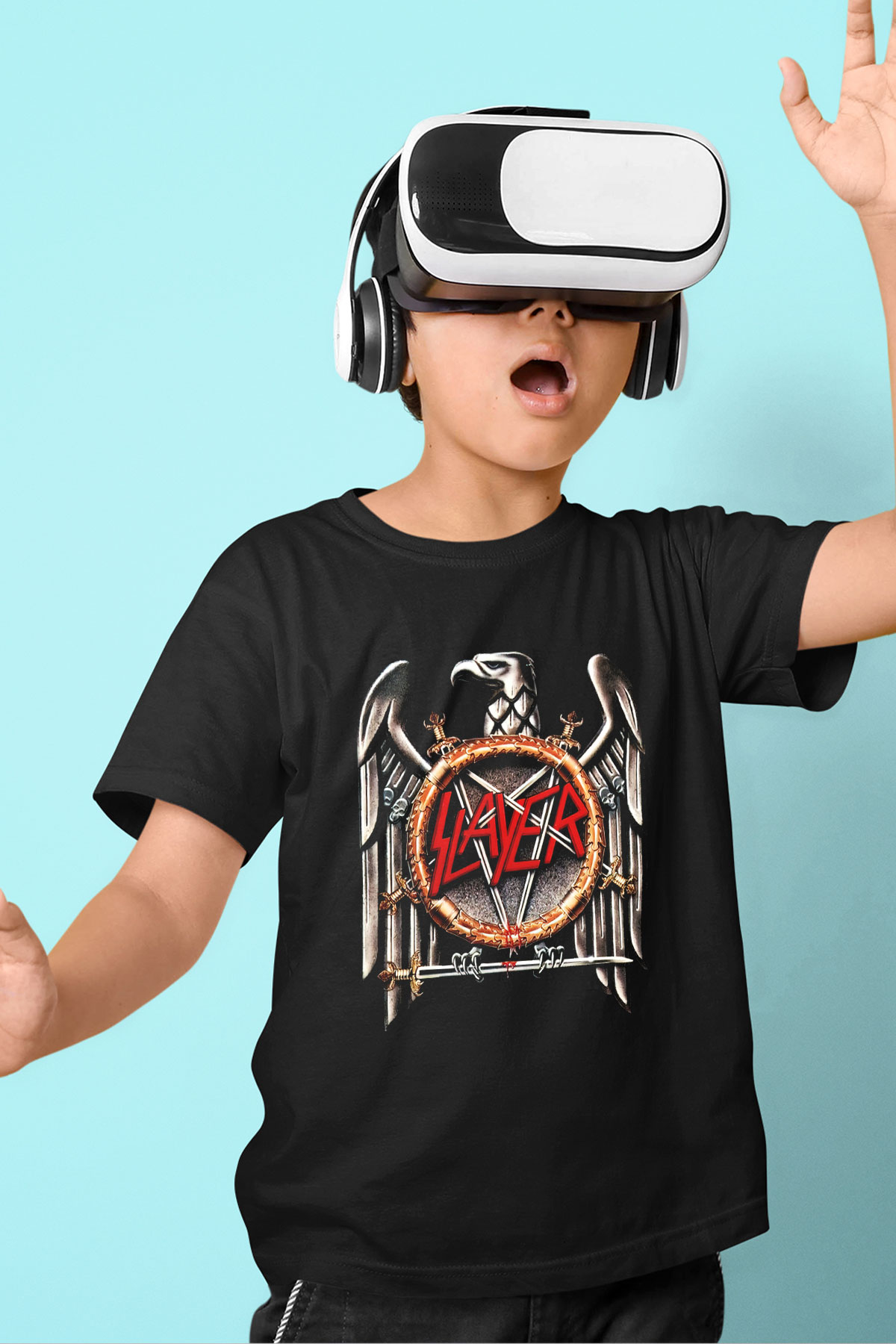 Slayer Baskılı Siyah Unisex Çocuk Tişört