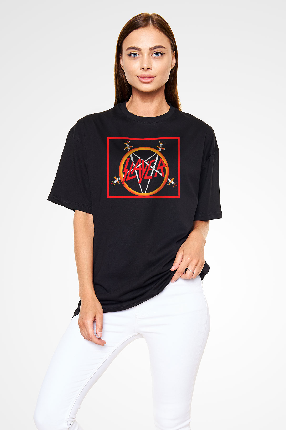 Slayer Siyah Unisex Oversize Tişört T-Shirt