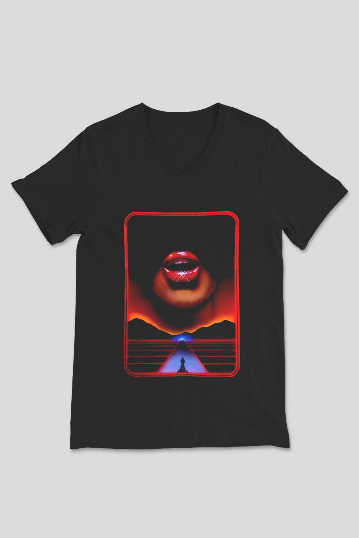 Sleeping with Sirens Siyah Unisex-Fabrikası V Yaka Tişört