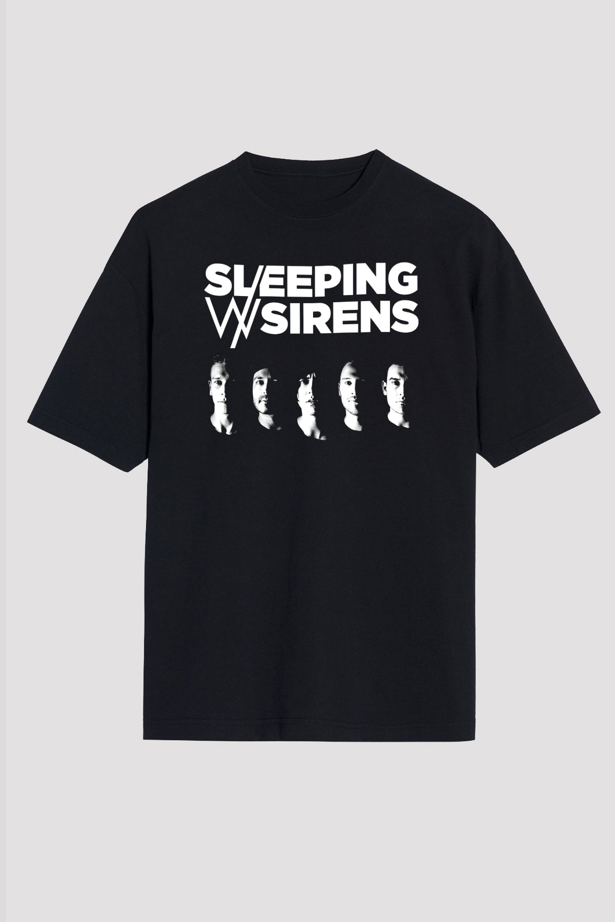 Sleeping with Sirens Siyah Unisex Oversize Tişört T-Shirt