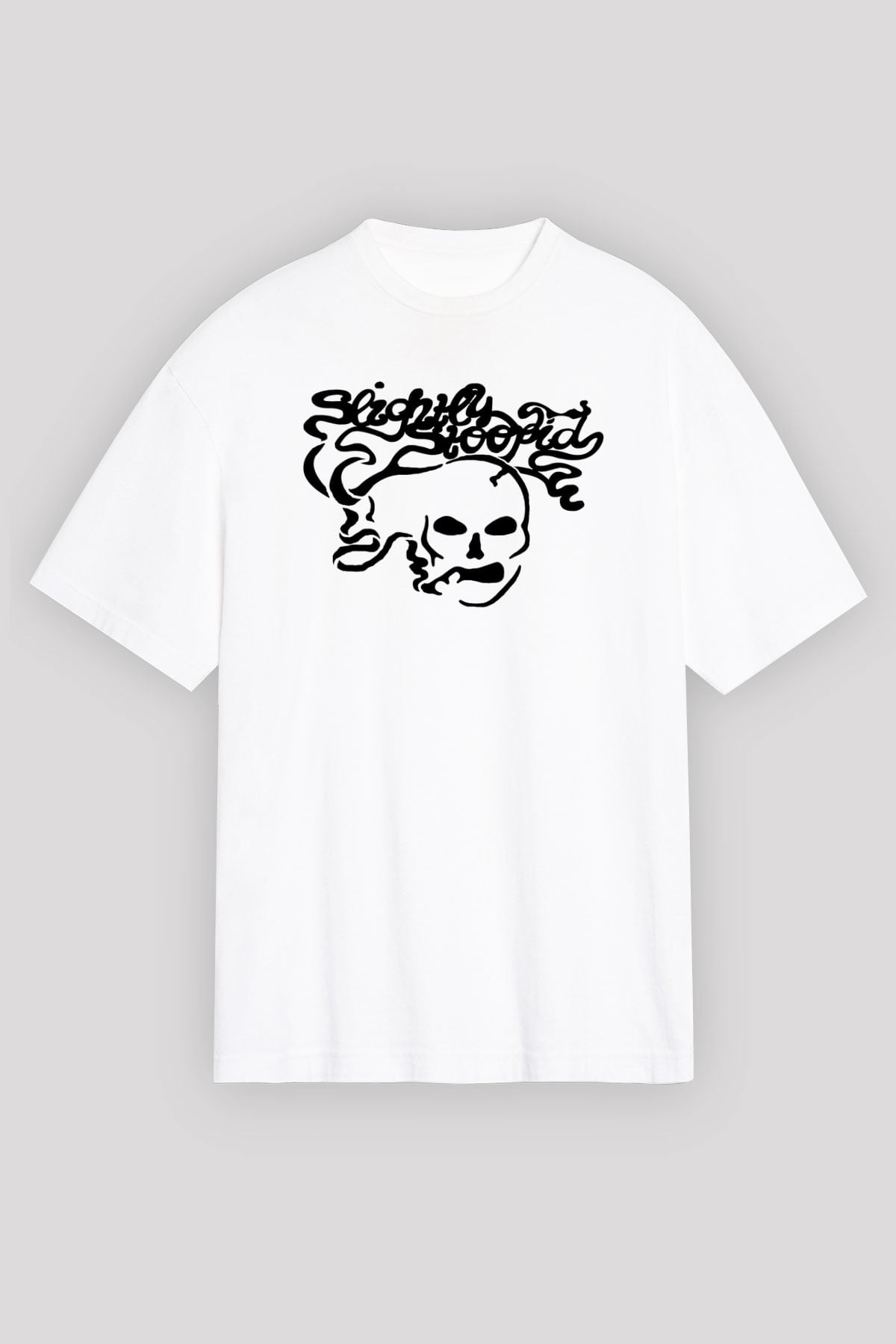 Slightly Stoopid Beyaz Oversize Tişört Oversize T-shirt - Tişört Fabrikası