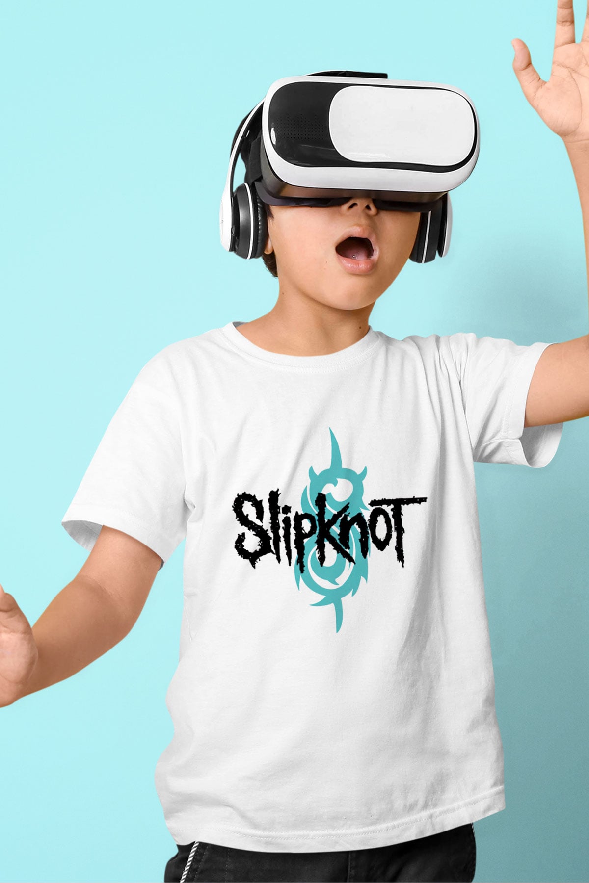 Slipknot Baskılı Beyaz Unisex Çocuk Tişört