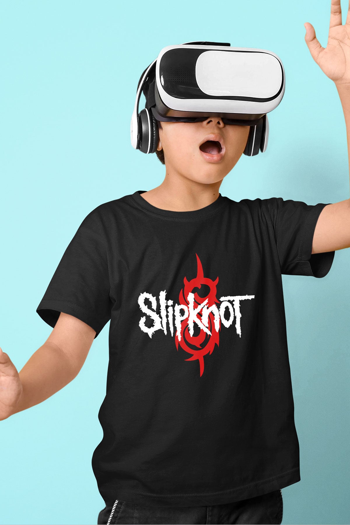 Slipknot Baskılı Siyah Unisex Çocuk Tişört