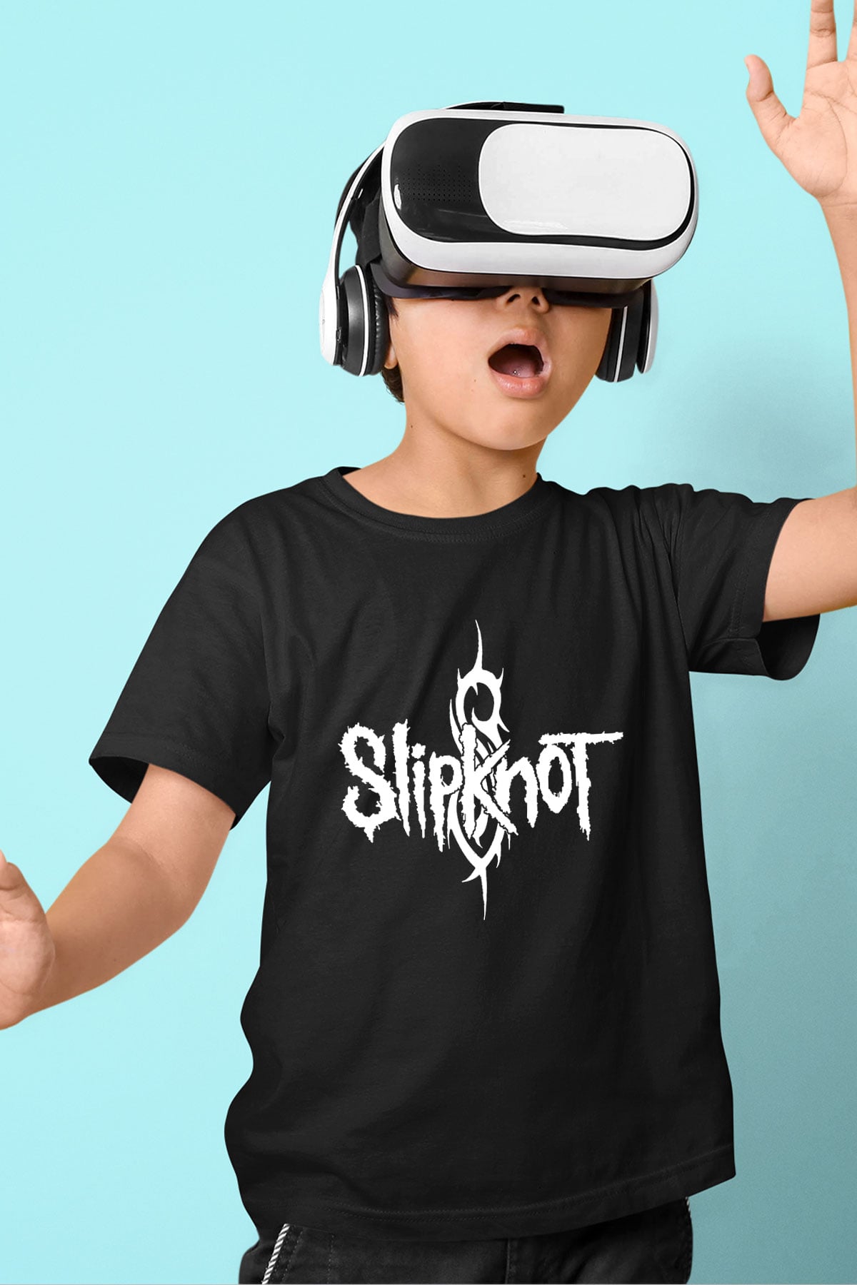Slipknot Baskılı Siyah Unisex Çocuk Tişört