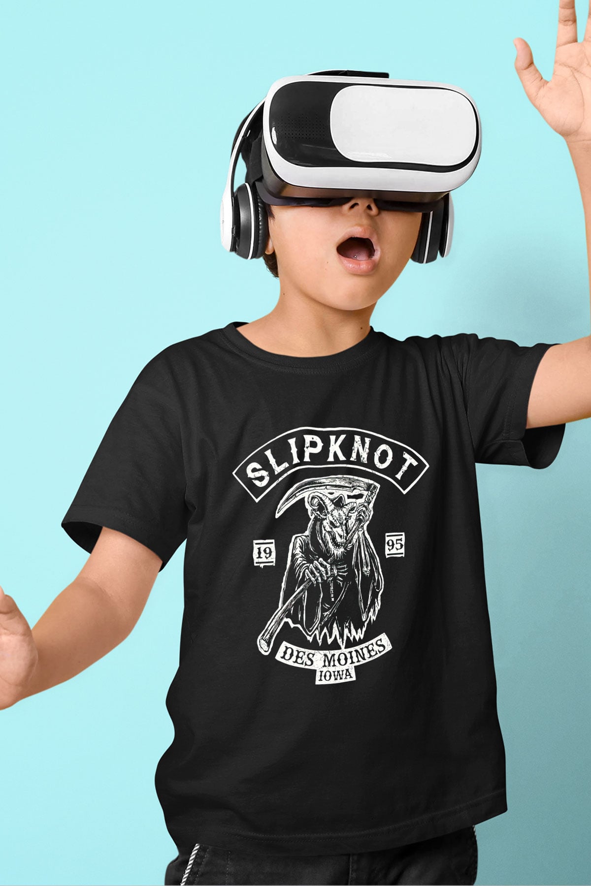 Slipknot Baskılı Siyah Unisex Çocuk Tişört