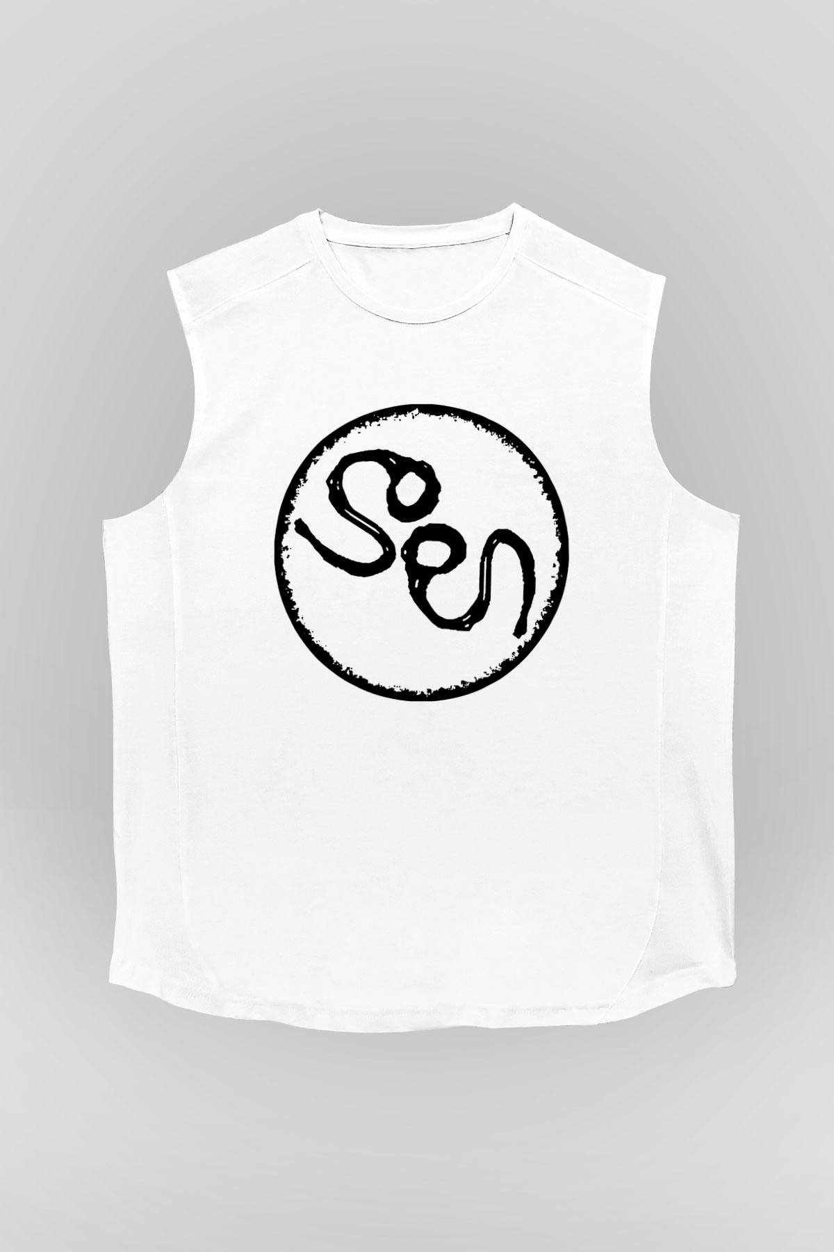 Slowdive Baskılı Beyaz Unisex Kolsuz Tişört - Tshirt