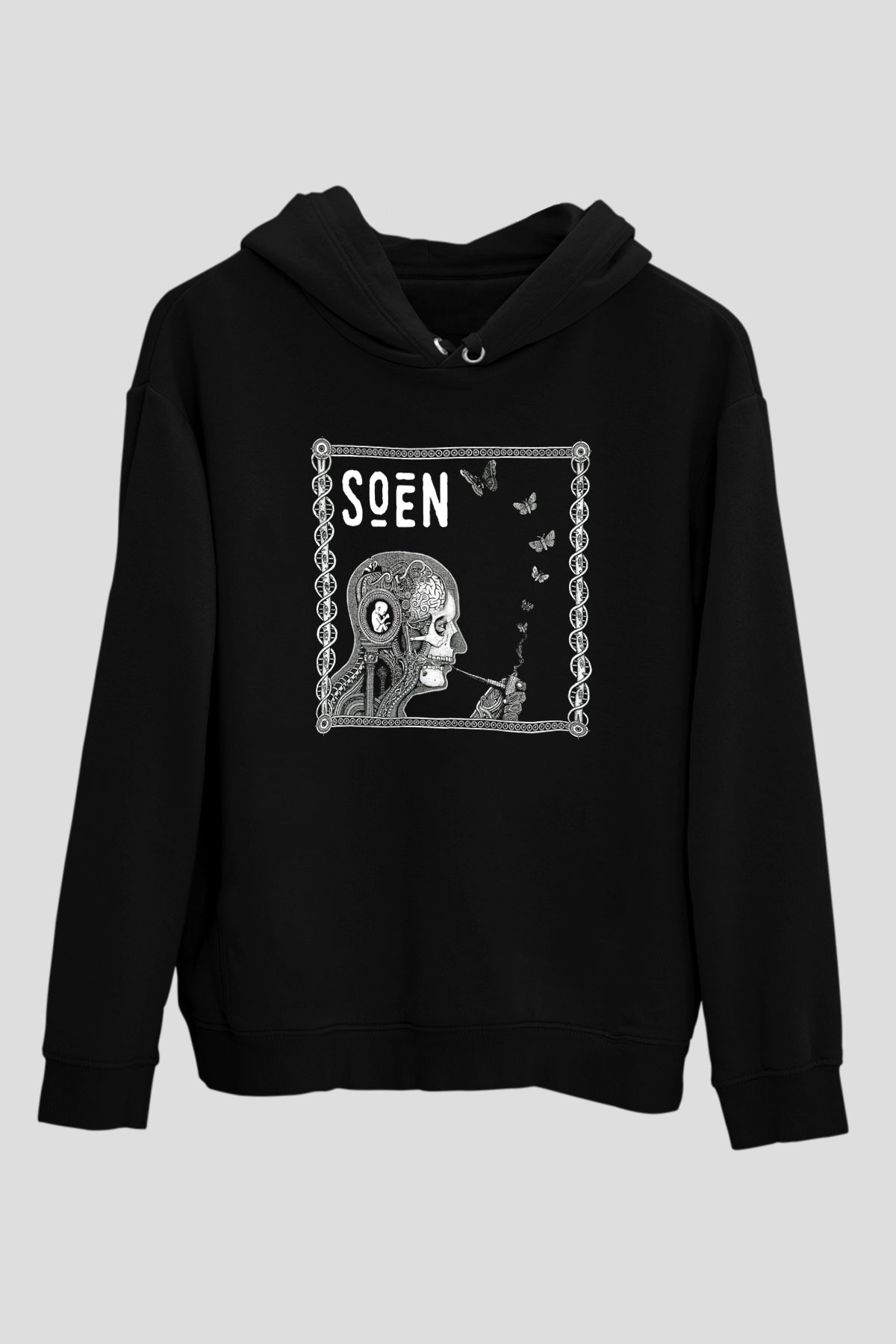 Slowdive Baskılı Unisex Siyah Kapüşonlu Sweatshirt