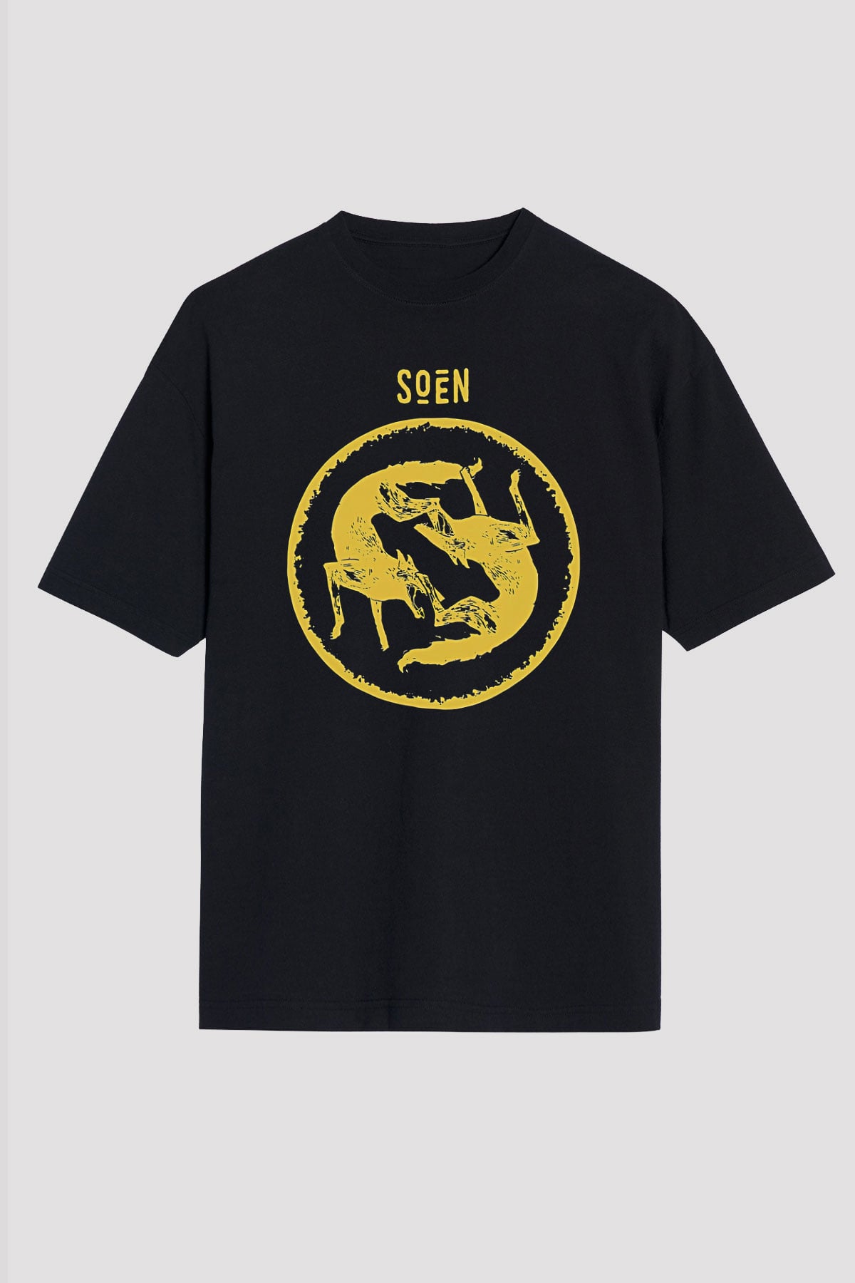 Slowdive Baskılı Unisex Siyah Oversize Tişört - Tshirt