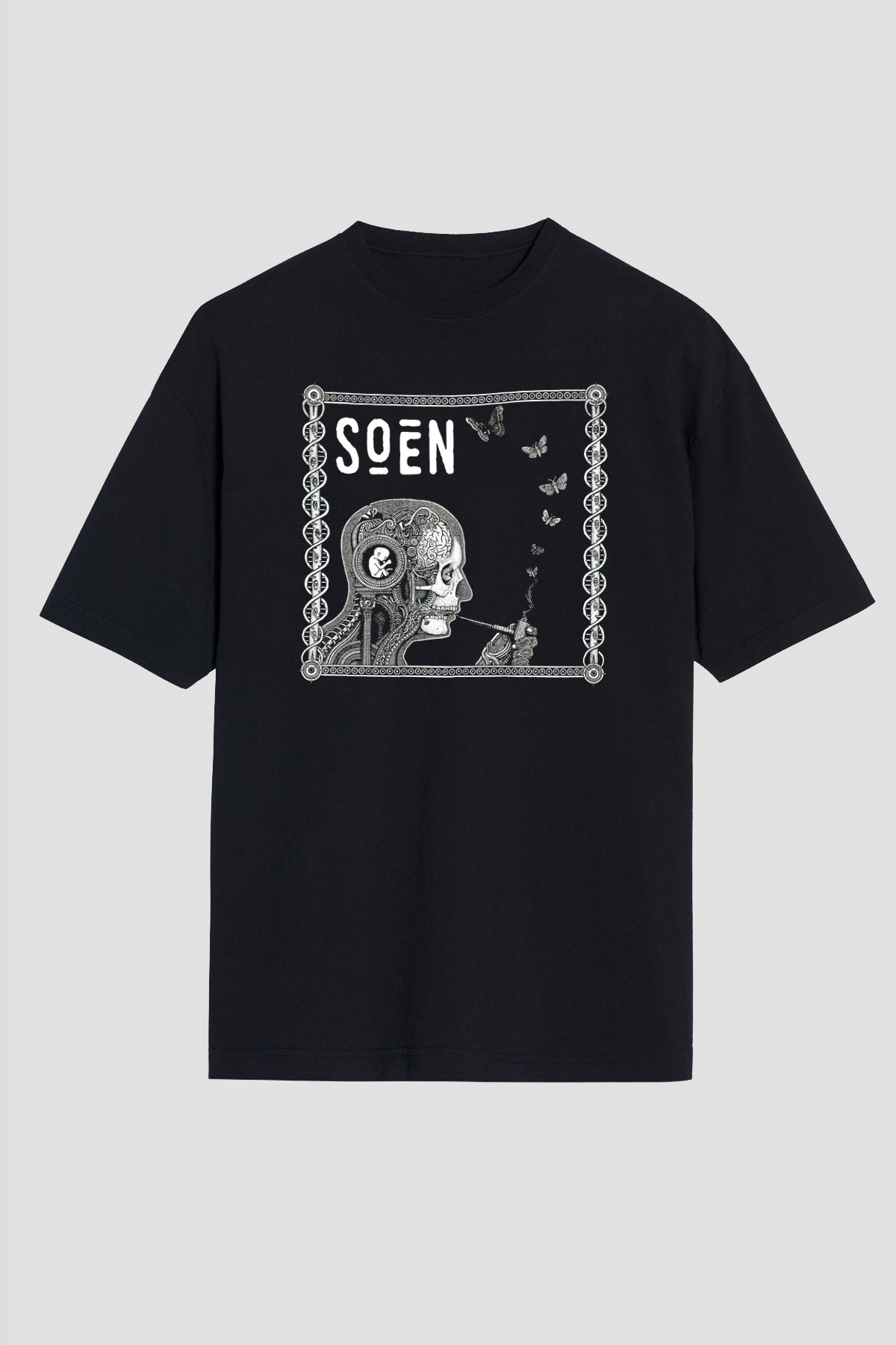 Slowdive Baskılı Unisex Siyah Oversize Tişört - Tshirt