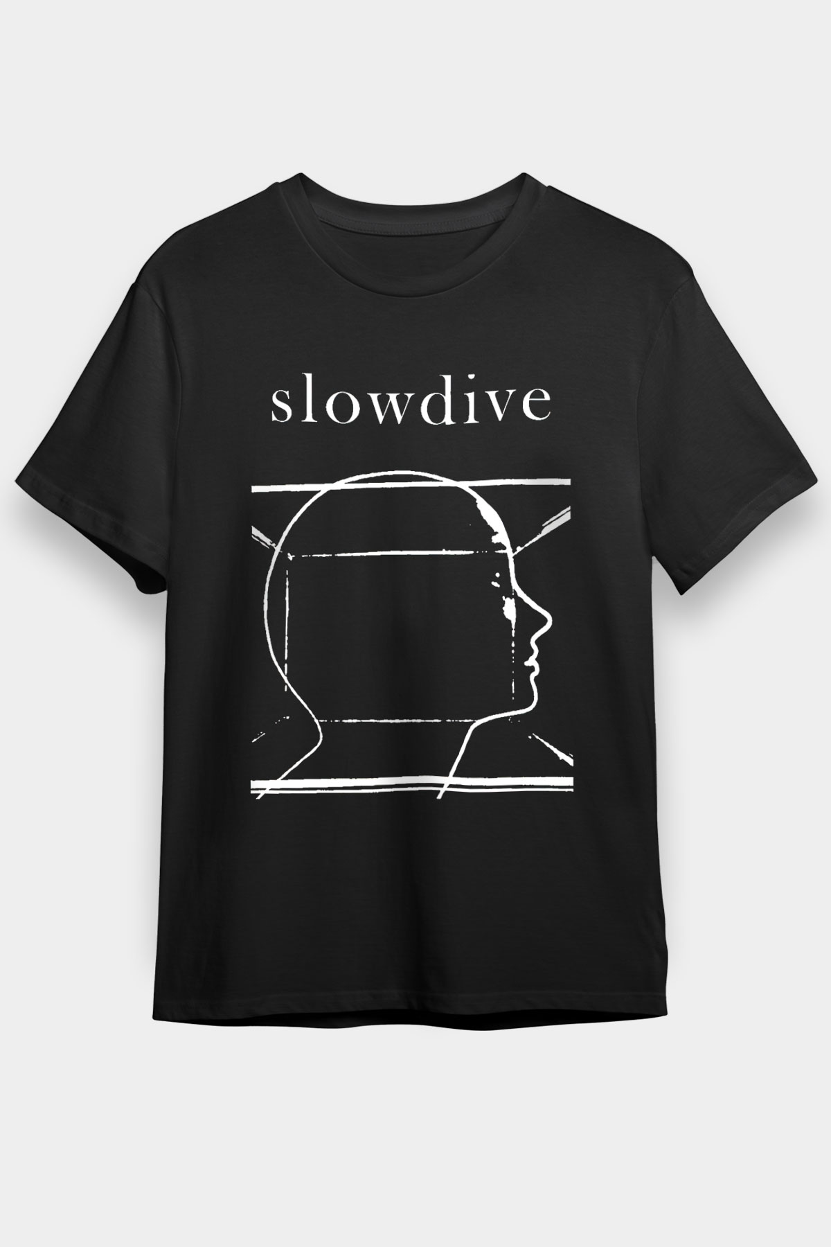 Slowdive Baskılı Unisex Siyah Tişört - Tshirt