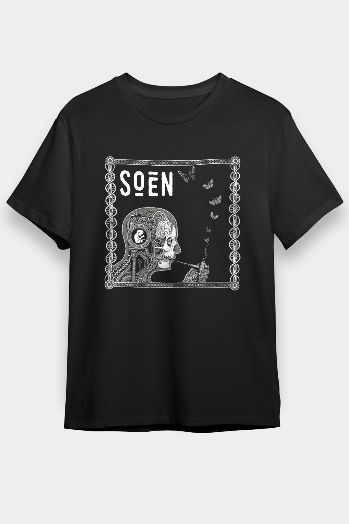 Slowdive Baskılı Unisex Siyah Tişört - Tshirt