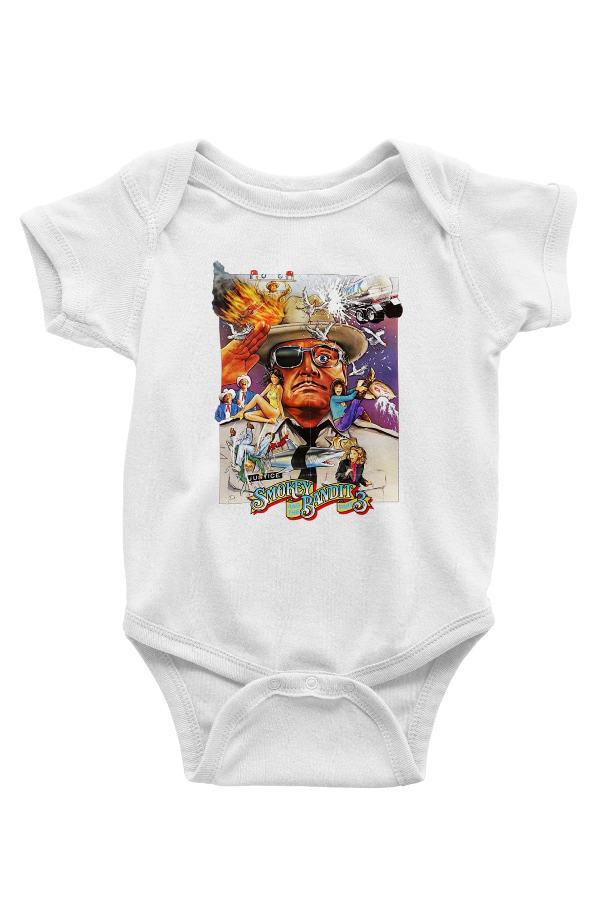 Smokey and the Bandit Baskılı Beyaz Unisex Bebek Body - Zıbın