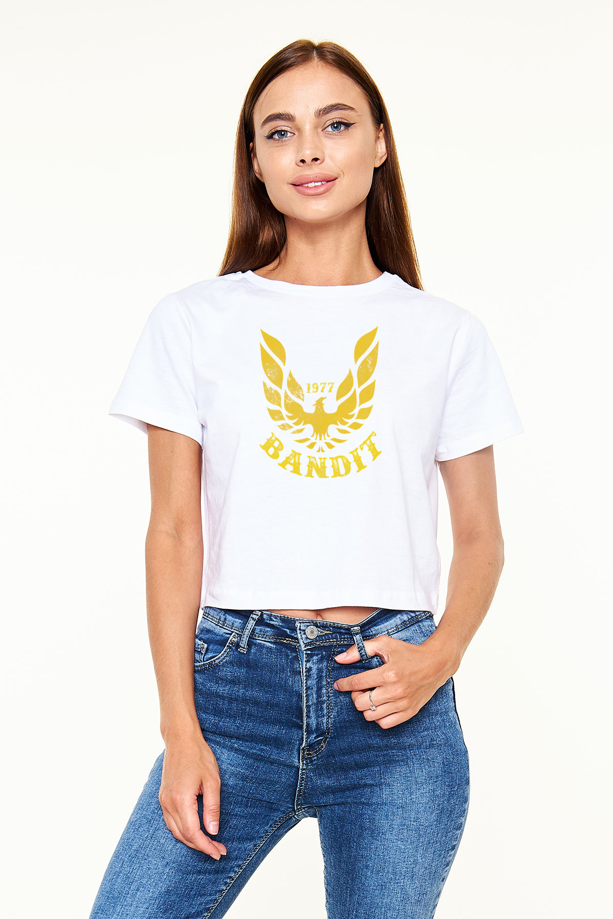 Smokey and the Bandit Beyaz   Crop Top Tişört