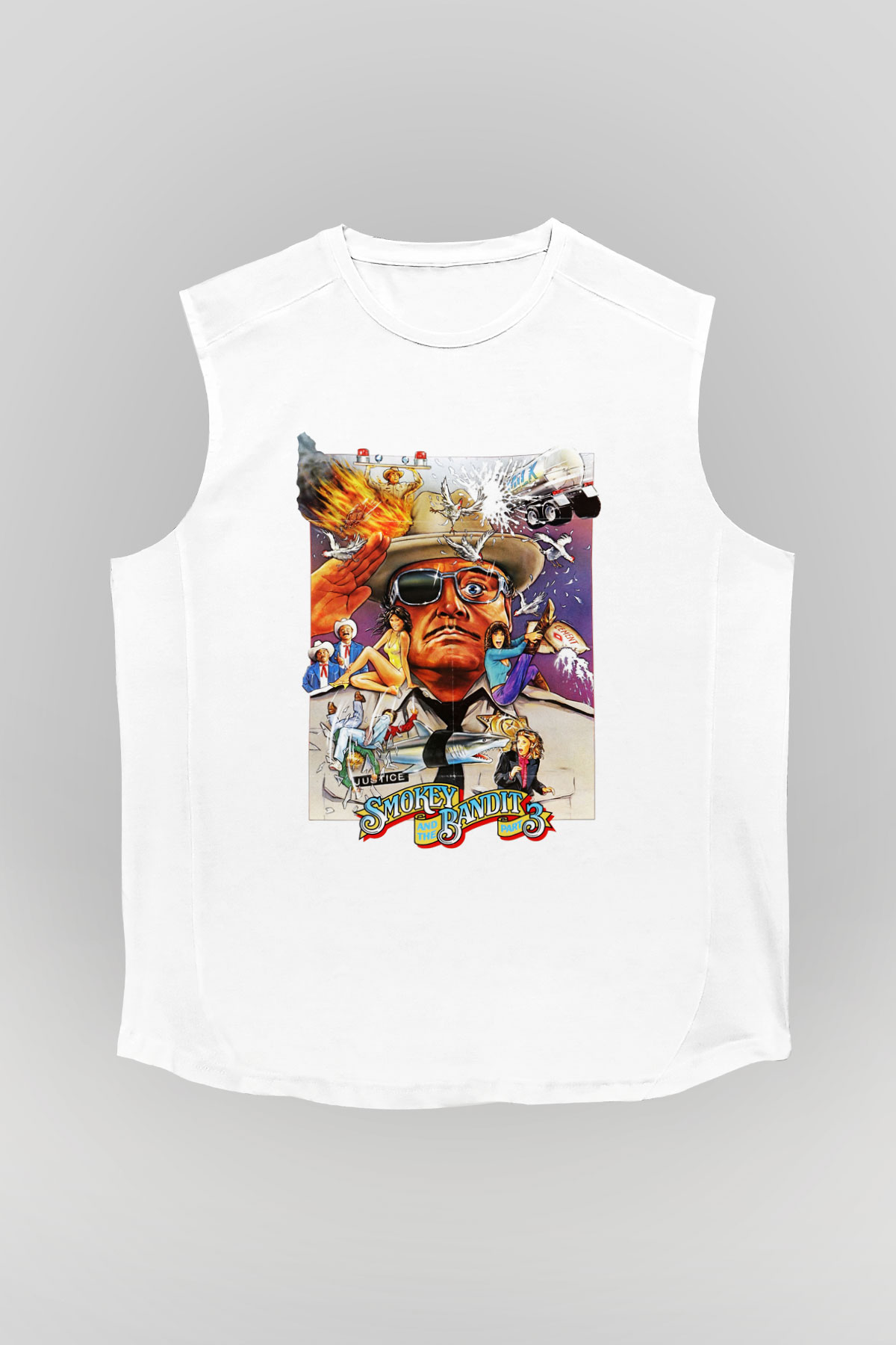 Smokey and the Bandit Beyaz Unisex Kolsuz Tişört