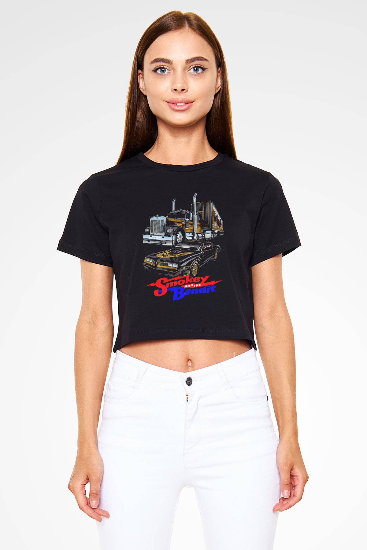 Smokey and the Bandit Siyah   Crop Top Tişört