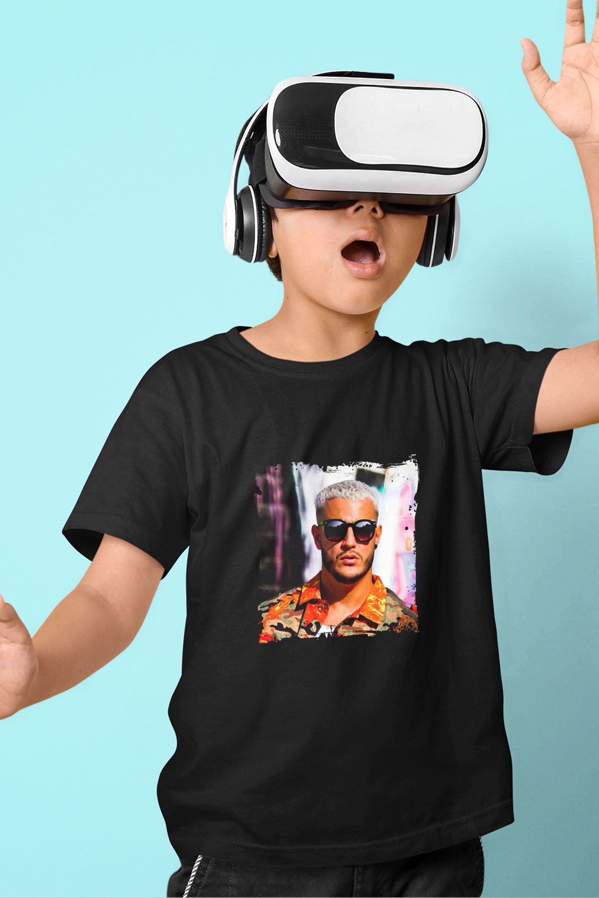 Snake Baskılı Unisex Siyah Çocuk Tişört