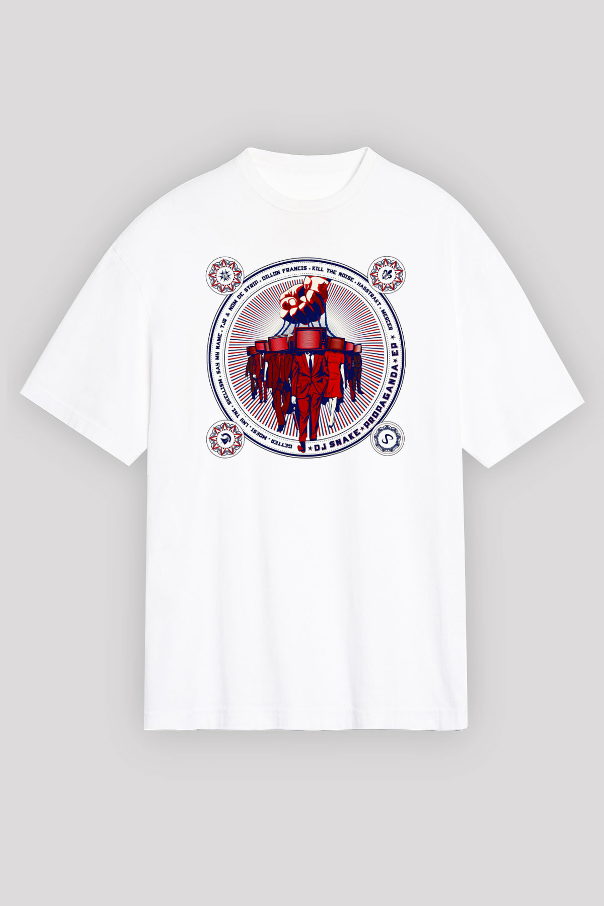 Snake Beyaz Unisex Oversize Tişört T-Shirt